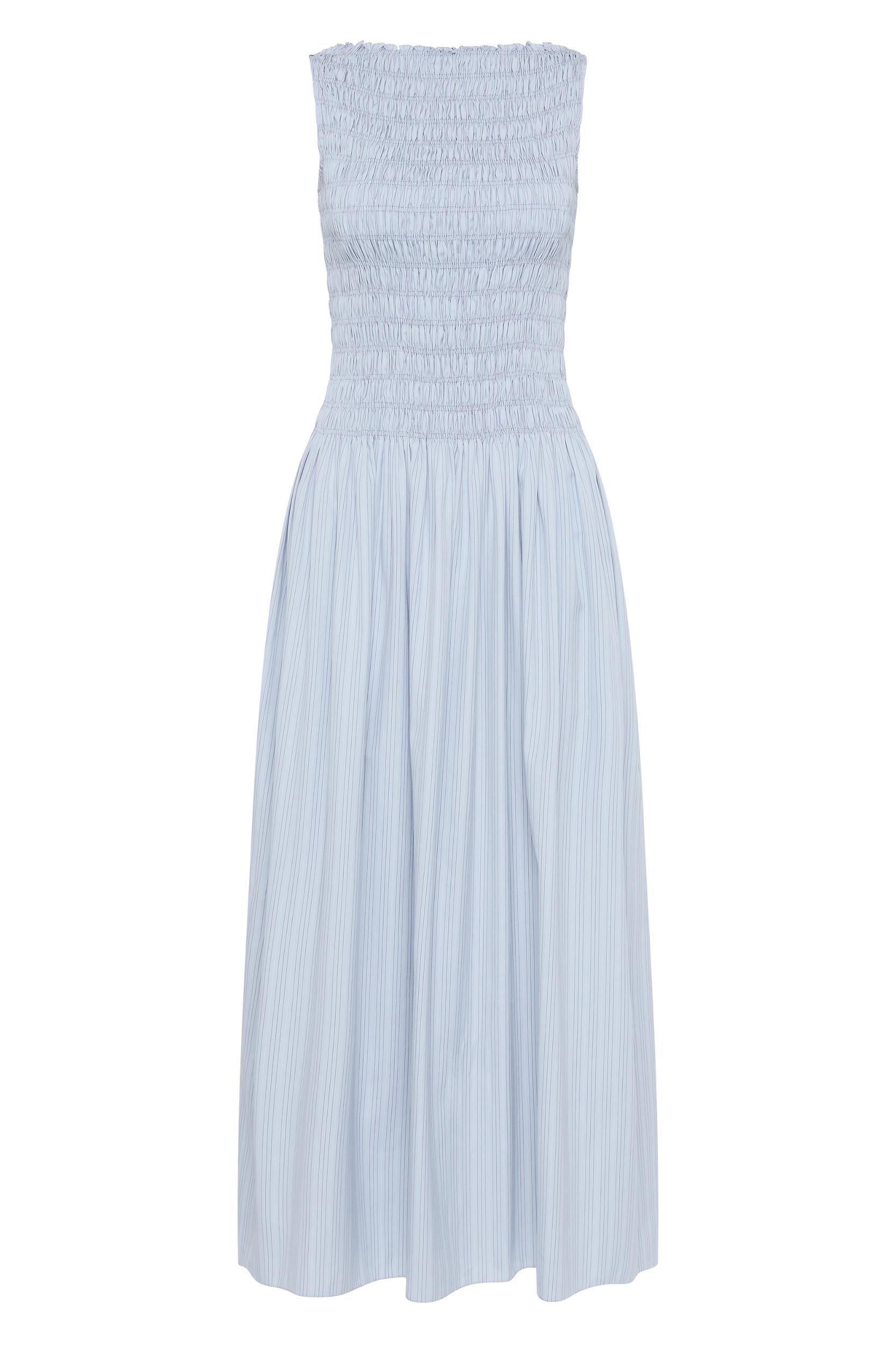 Noa Maxi Dress Blue Pinstripe - Final Sale Product Image