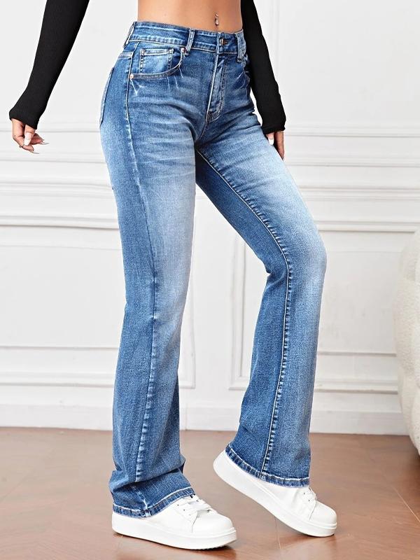 Light Washed High Waist Flare Jeans Product Image