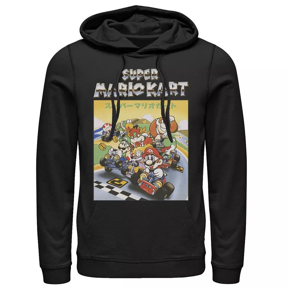 Men's Nintendo Mario Kart Retro Chrome Logo Hoodie,  Product Image