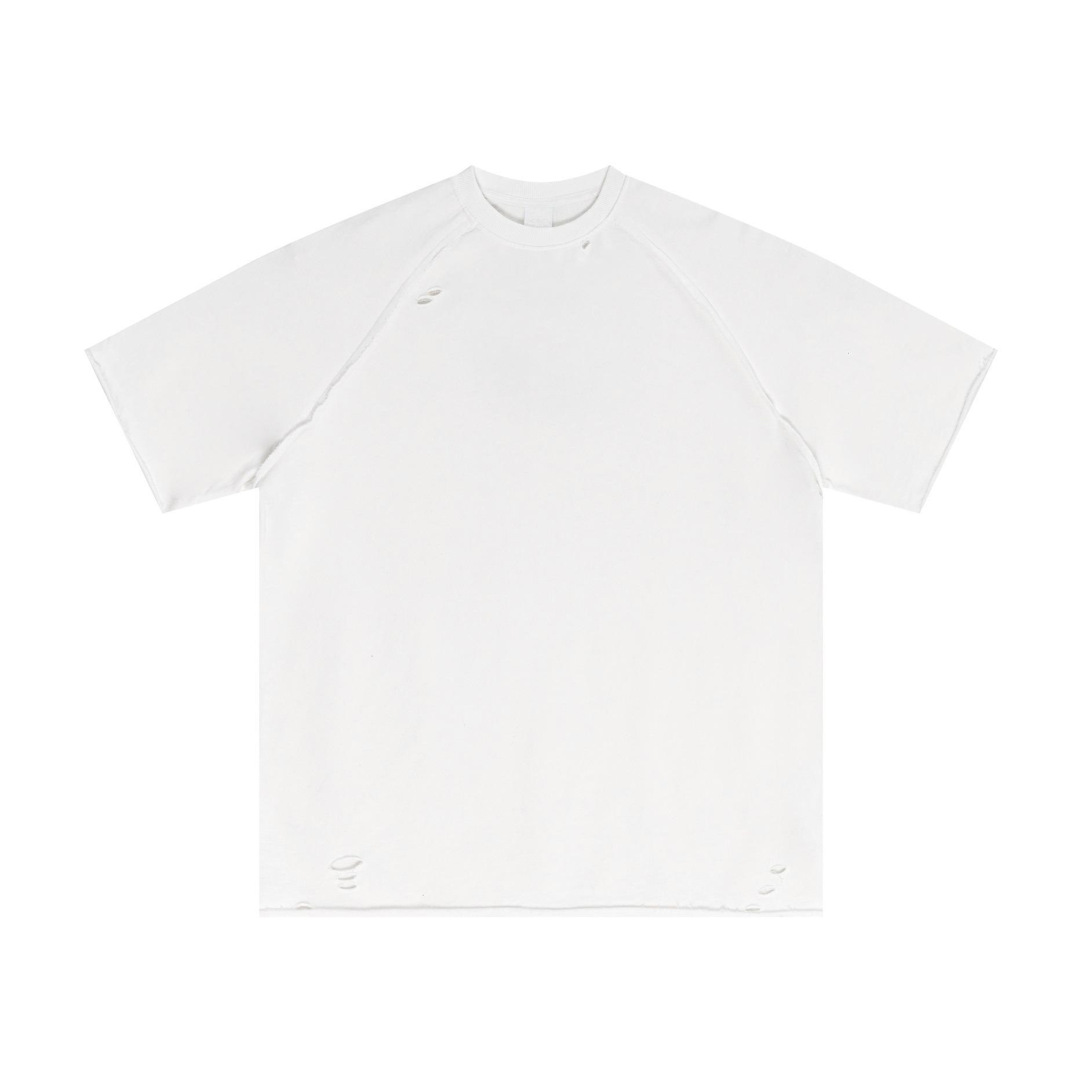 Vintage Washed Process Ragged Edge Destroyed Raglan Sleeve Tee Product Image