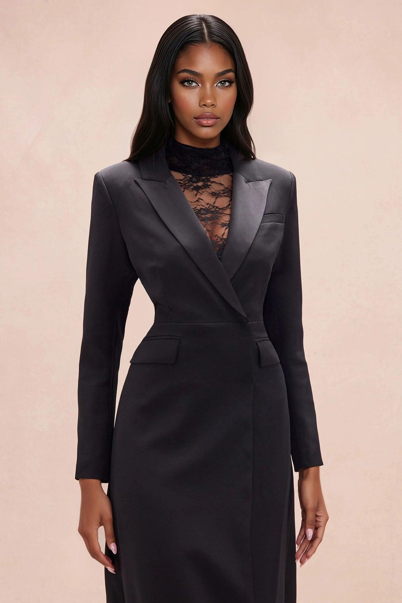 Cassia Blazer Coat - Black Female Product Image