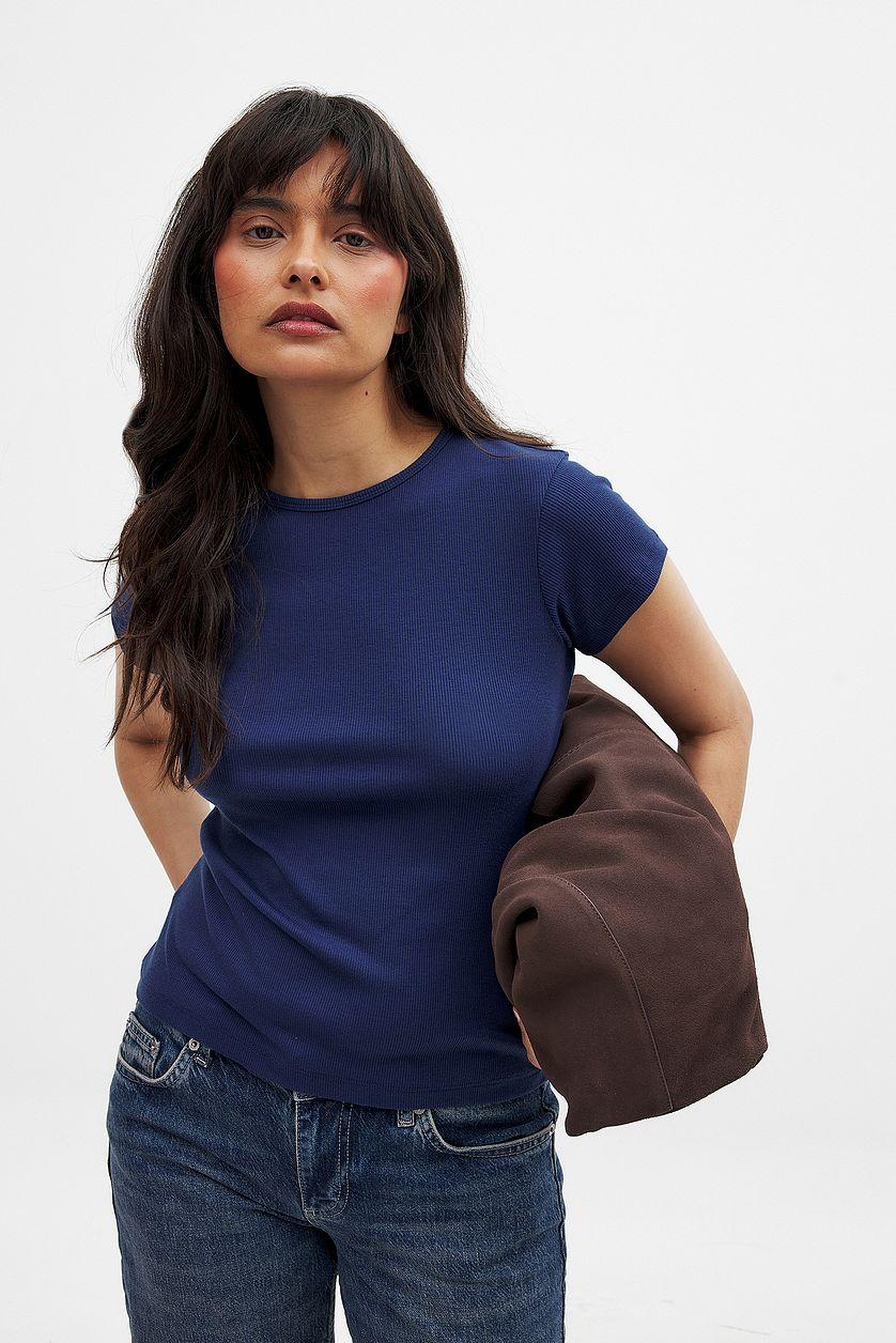 Ribbed Short Sleeve T-shirt Product Image