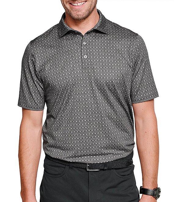 Johnston & Murphy XC4 Performance Stretch Cool Degree Tonal Geo Print Short Sleeve Polo Shirt Product Image