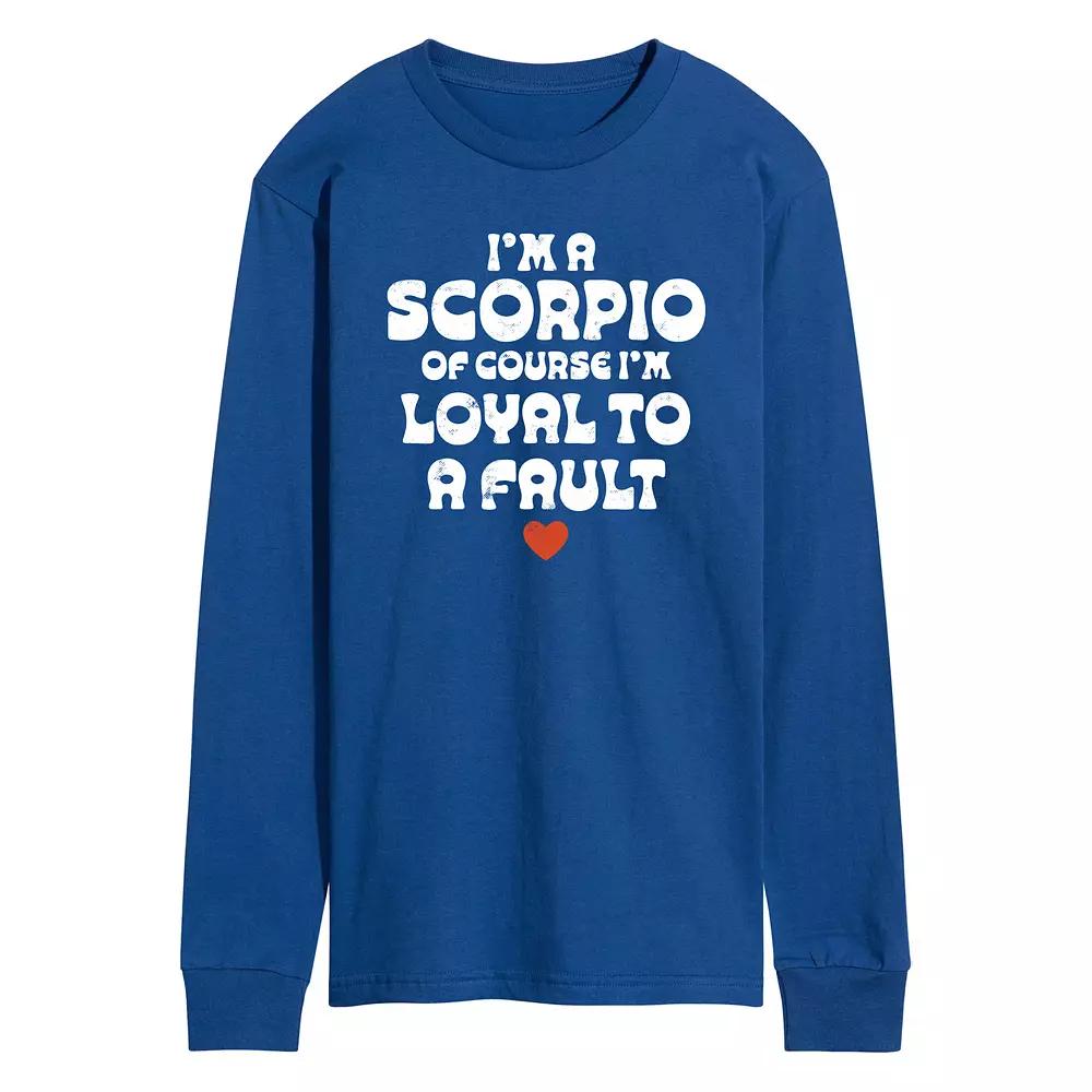 Men's I'm A Scorpio Loyal To A Fault Long Sleeve Graphic Tee,  Product Image