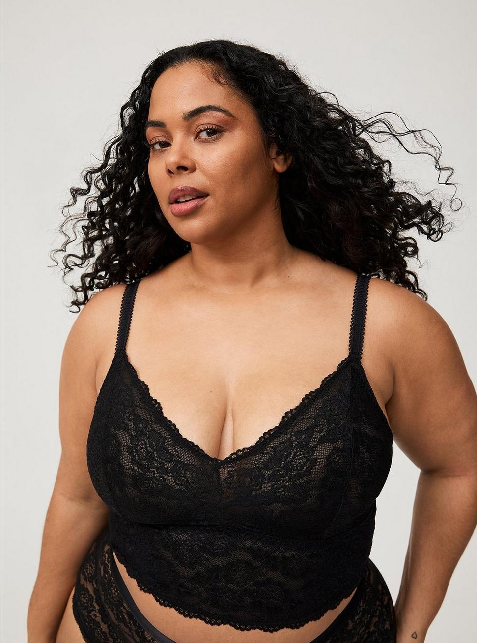 Unlined Lace Crop Bralette Product Image