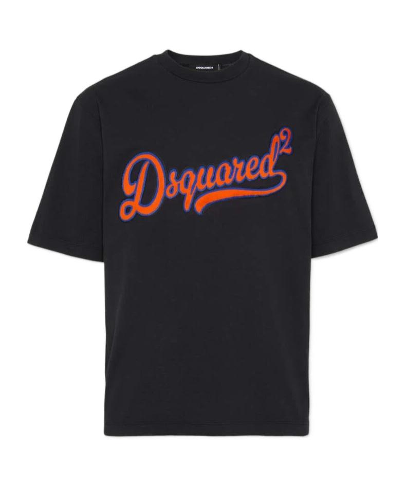 DSQUARED2 Loose Fit Cotton Logo T-shirt In Black Product Image
