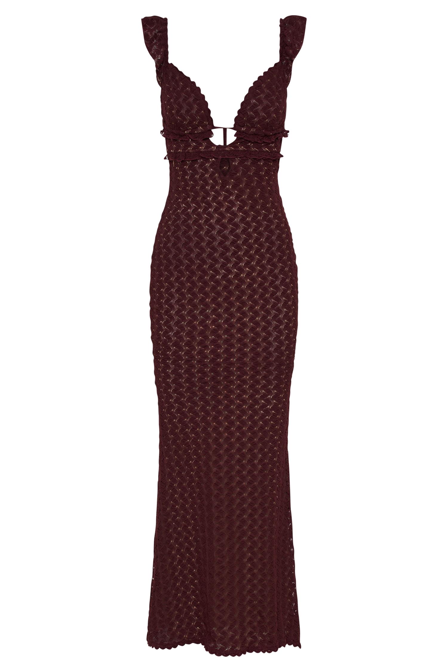 Ezra Lace Maxi Dress - Plum Product Image