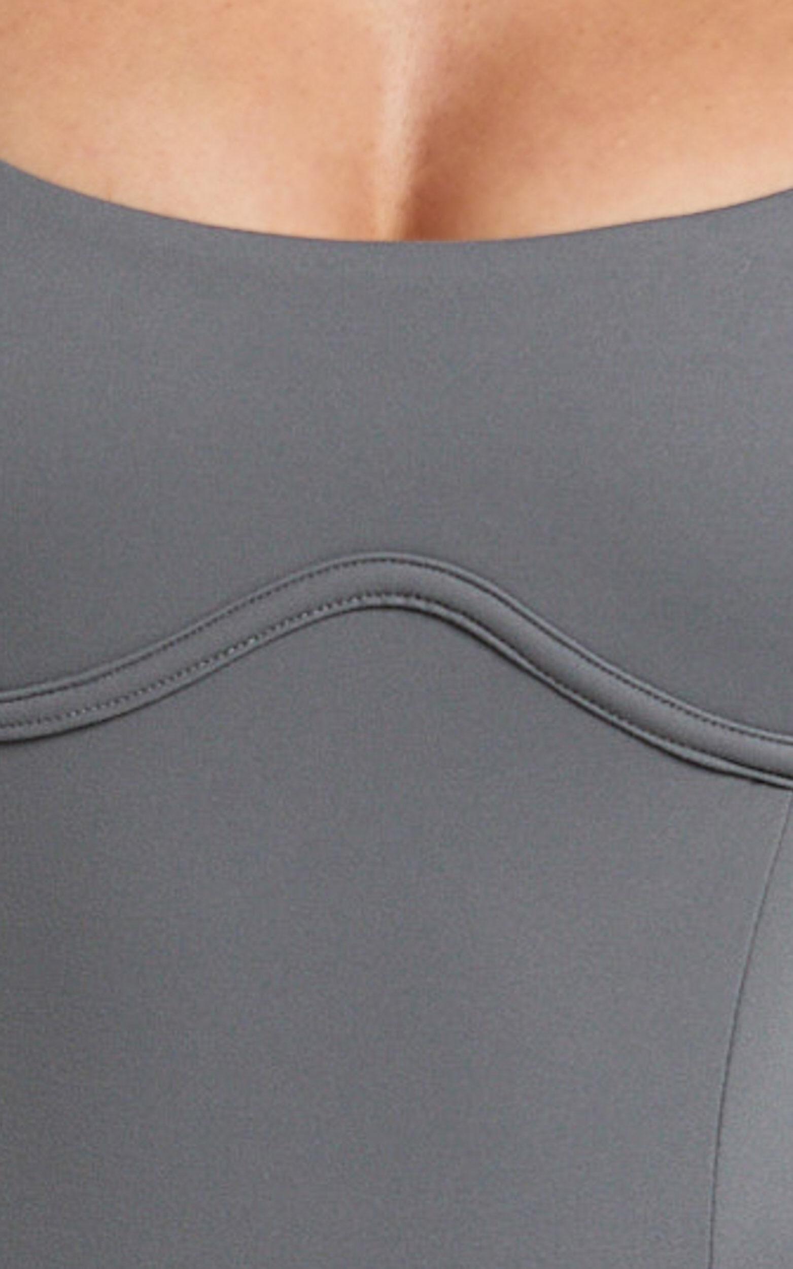 Daramie Bodysuit - Underbust Detail Bodysuit in Charcoal Product Image