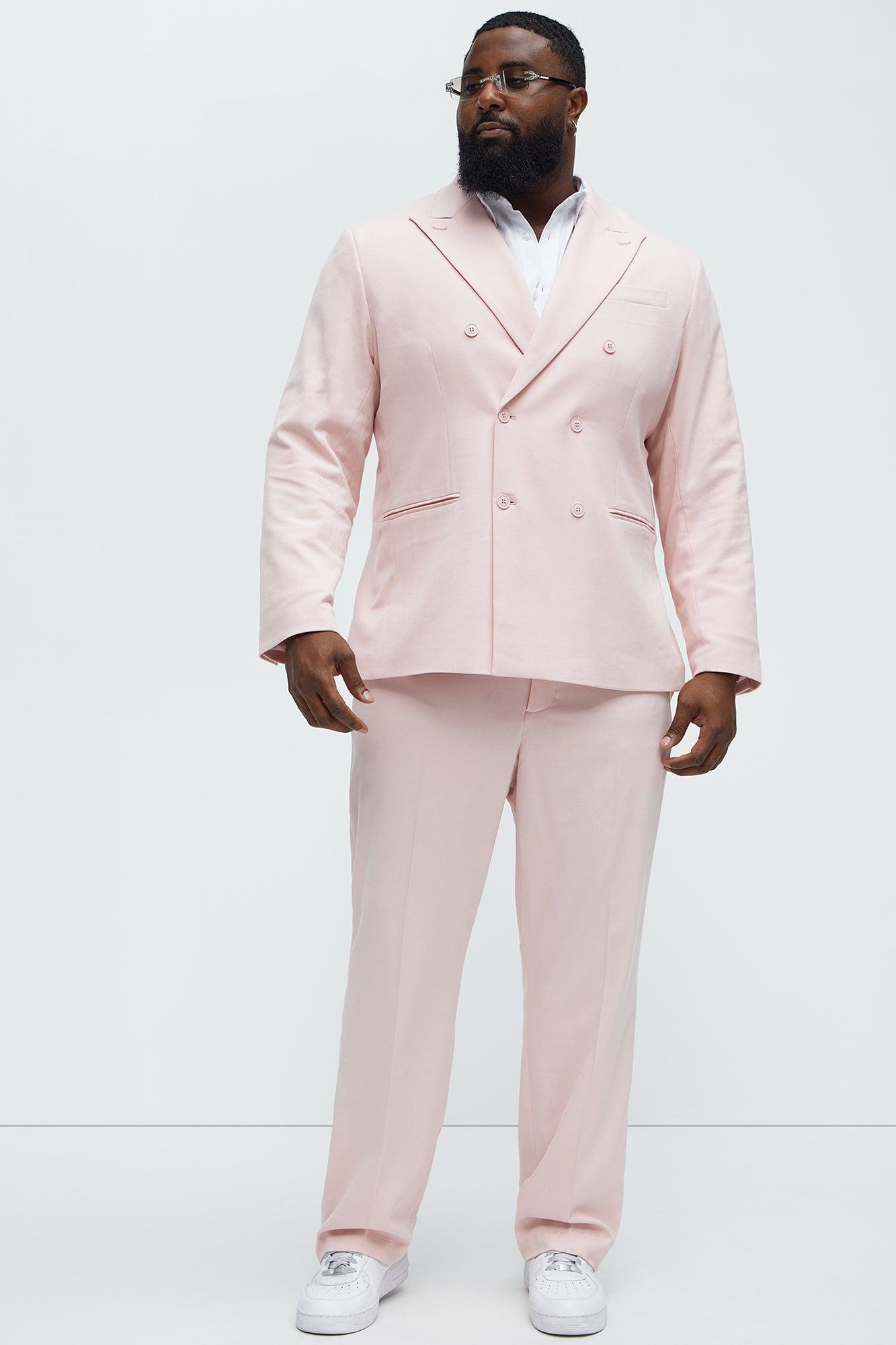 High Peak Lapel Suit Blazer - Pink Product Image