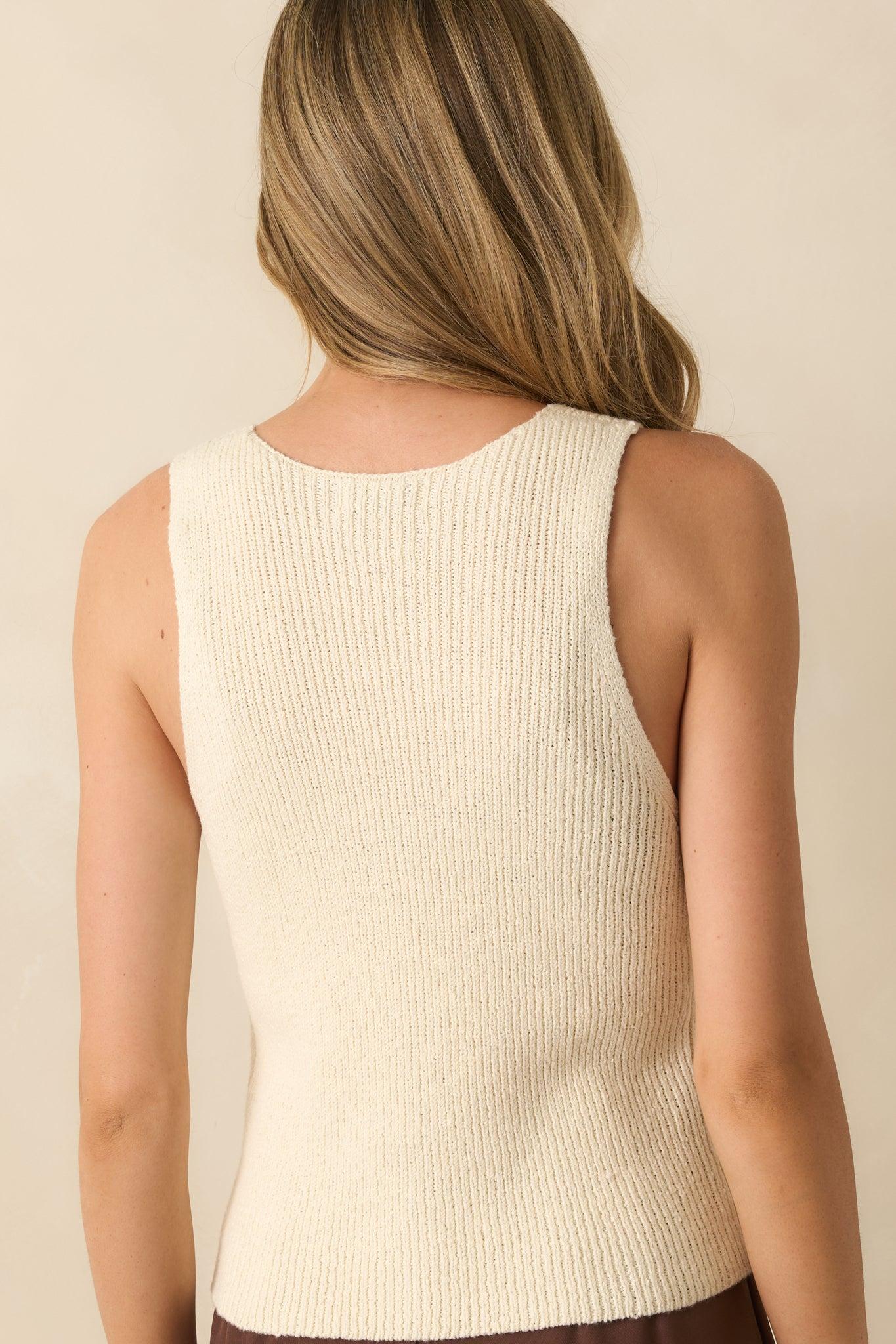 Part Of My Routine Ivory Button Front Sweater Vest Product Image