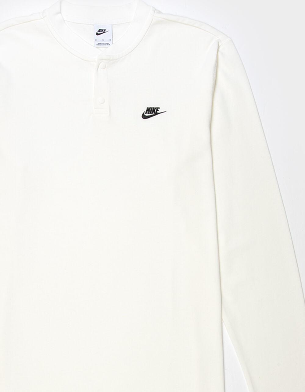 NIKE Club Mens Long Sleeve Henley Tee - HEATHER GRAY Product Image