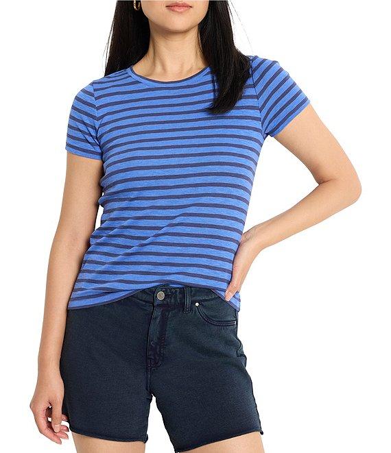 NIC + ZOE Stripe Knit Scoop Neck Short Sleeve Tee Product Image
