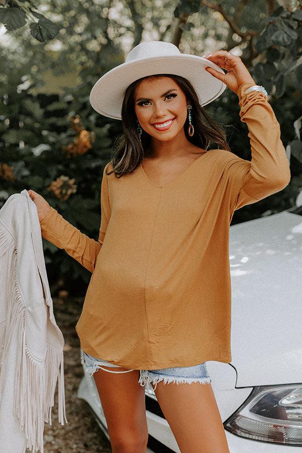 Lean Into Me Shift Top In Camel Product Image