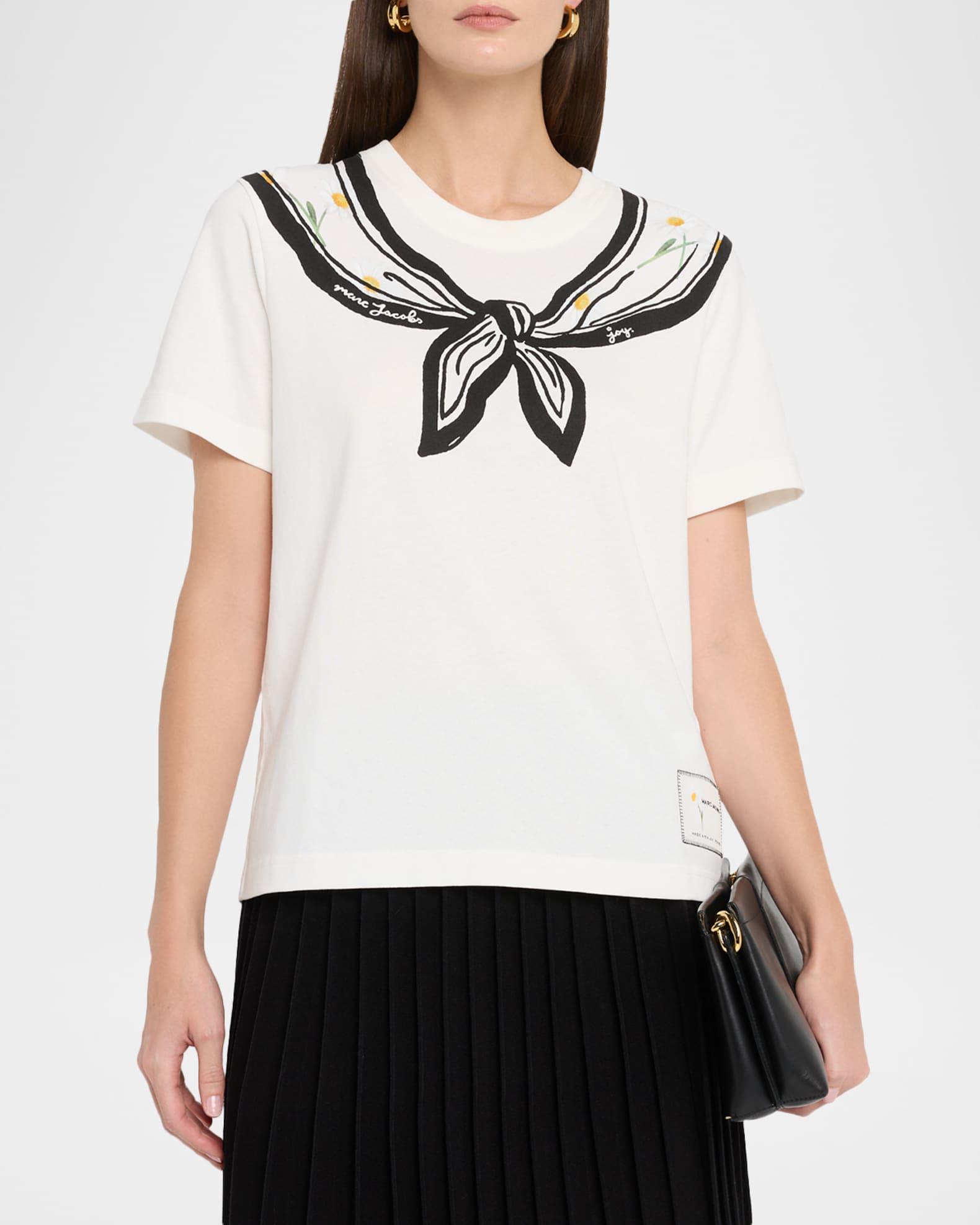 Trompe-L'oeil Short-Sleeve Scarf Tee Product Image