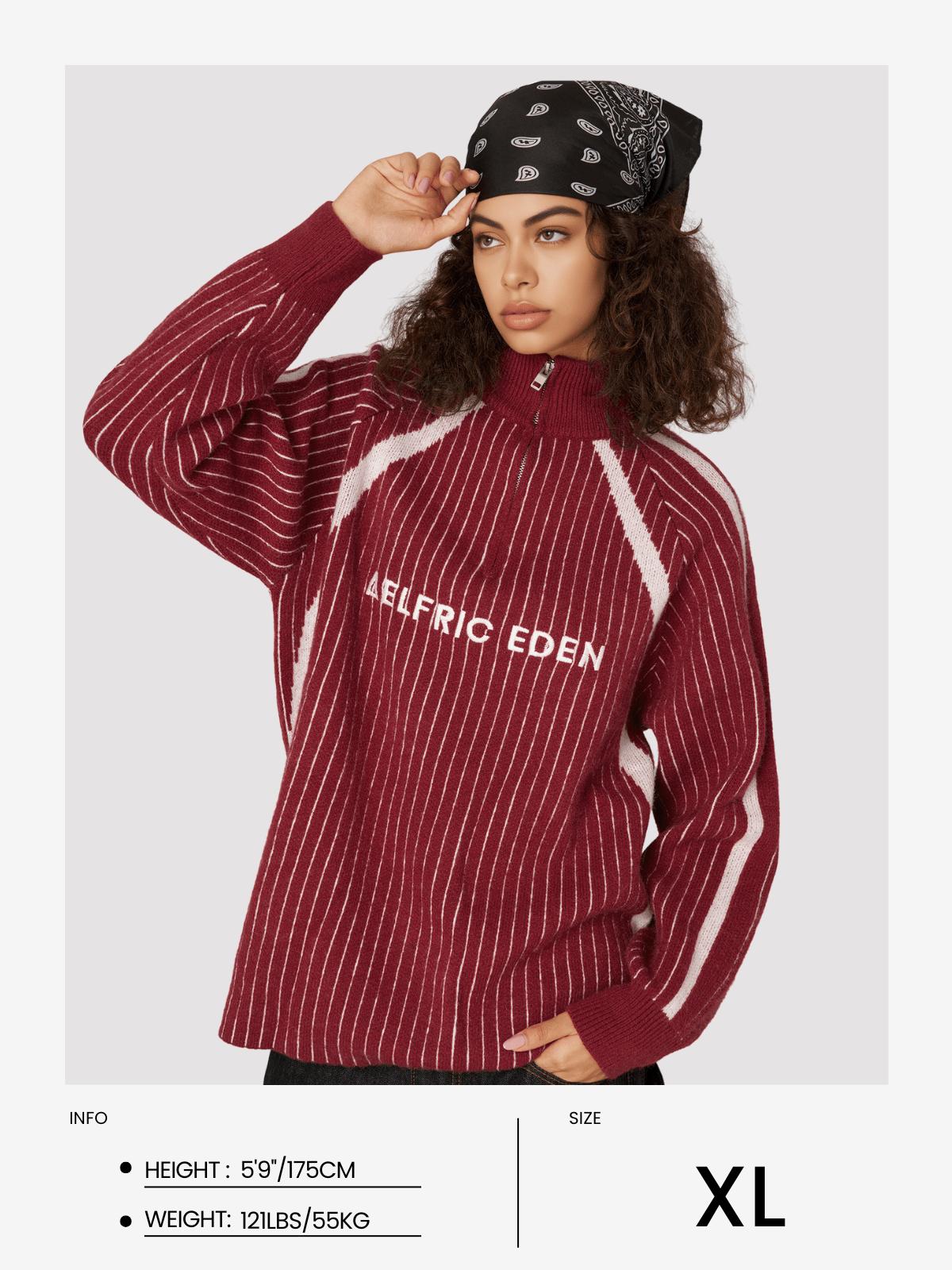 Aelfric Eden Vintage Stripe Half-Zip Sweater Product Image