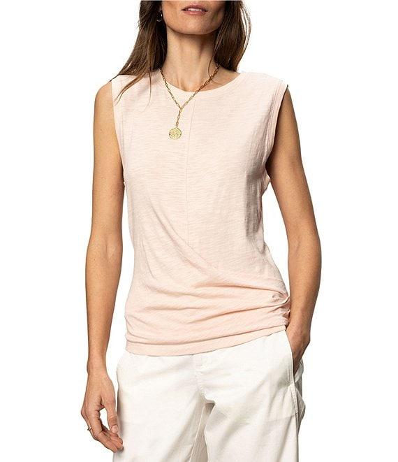 Sanctuary Crew Neck Sleeveless Draped Tank Product Image