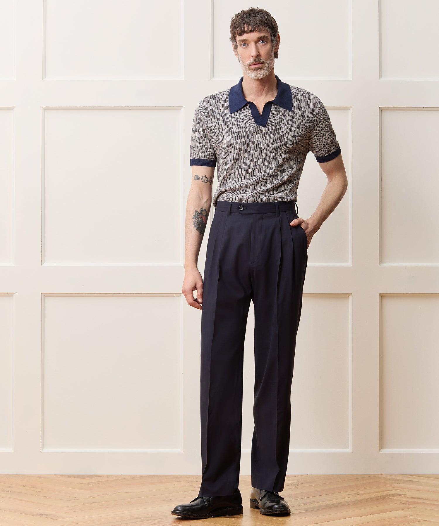 Silk-Cotton Skip-Stitch Montauk Sweater Polo Product Image