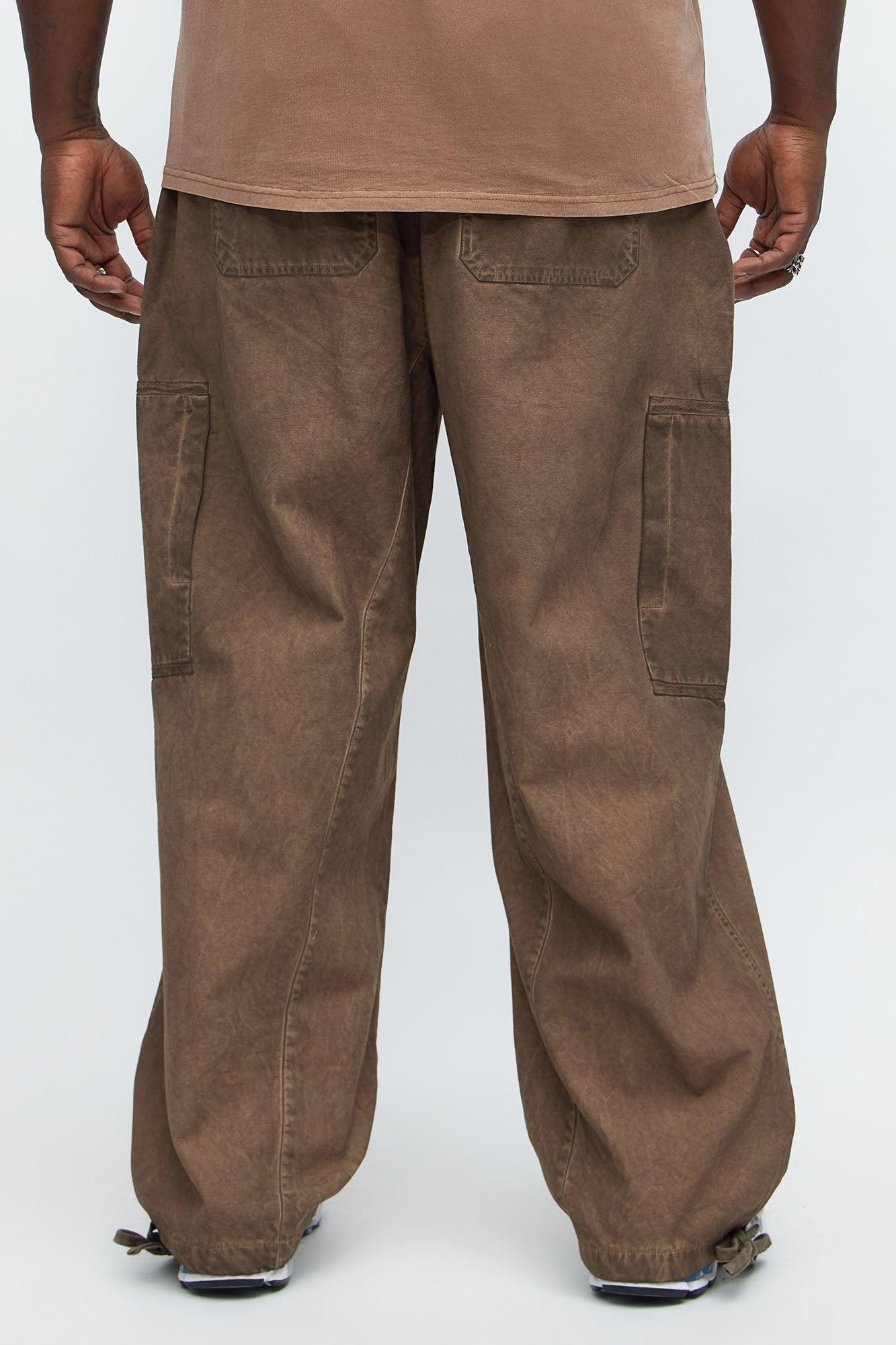 Baggy Got A Mission Dirty Distressing Pants - Brown Male Product Image