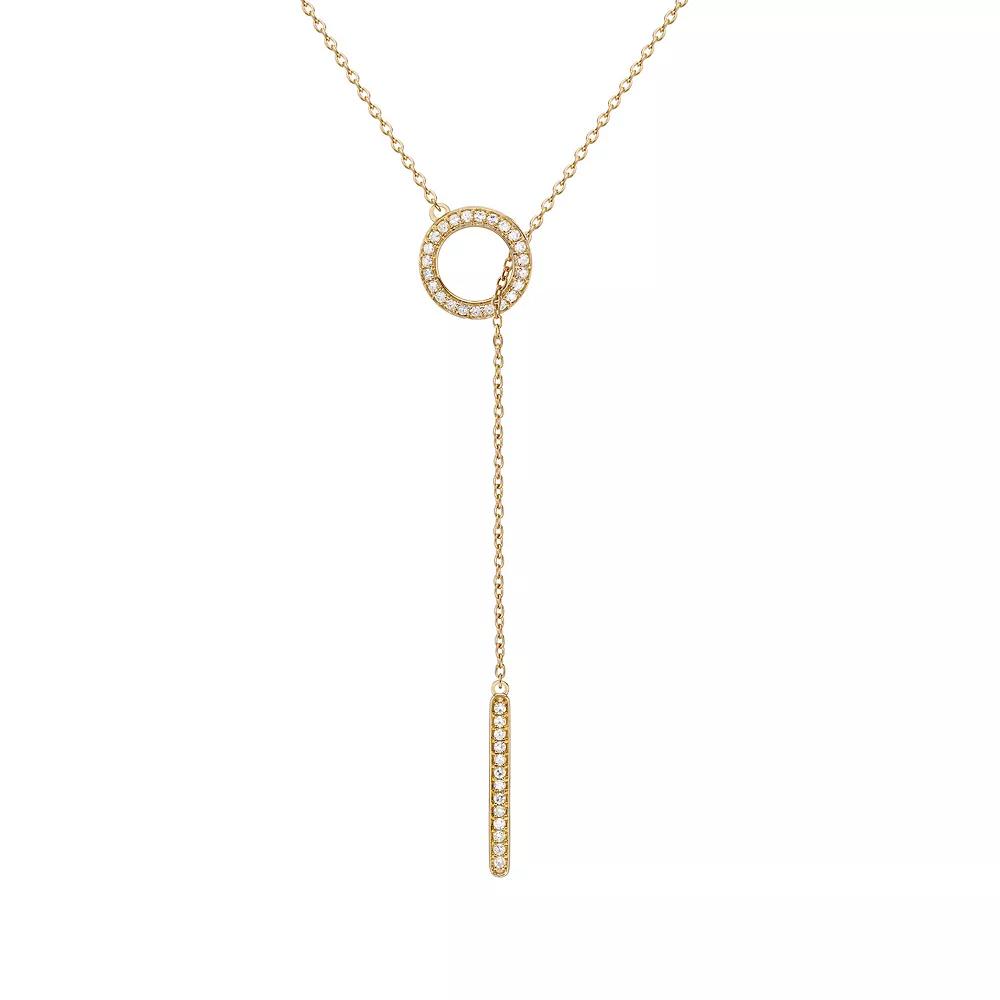 Gemminded 18k Gold Over Sterling Silver 1/4 Carat T.W. Diamond Y-Necklace, Women's, Size: 19", Gold Tone Product Image