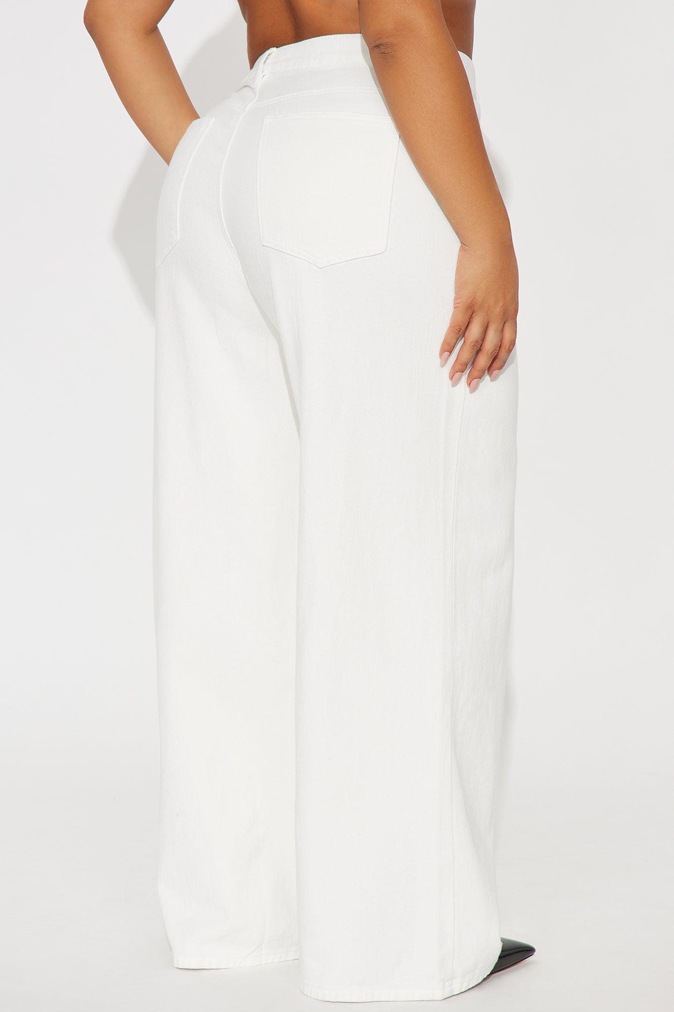 Très Jolie Wide Leg Jeans - White Female Product Image