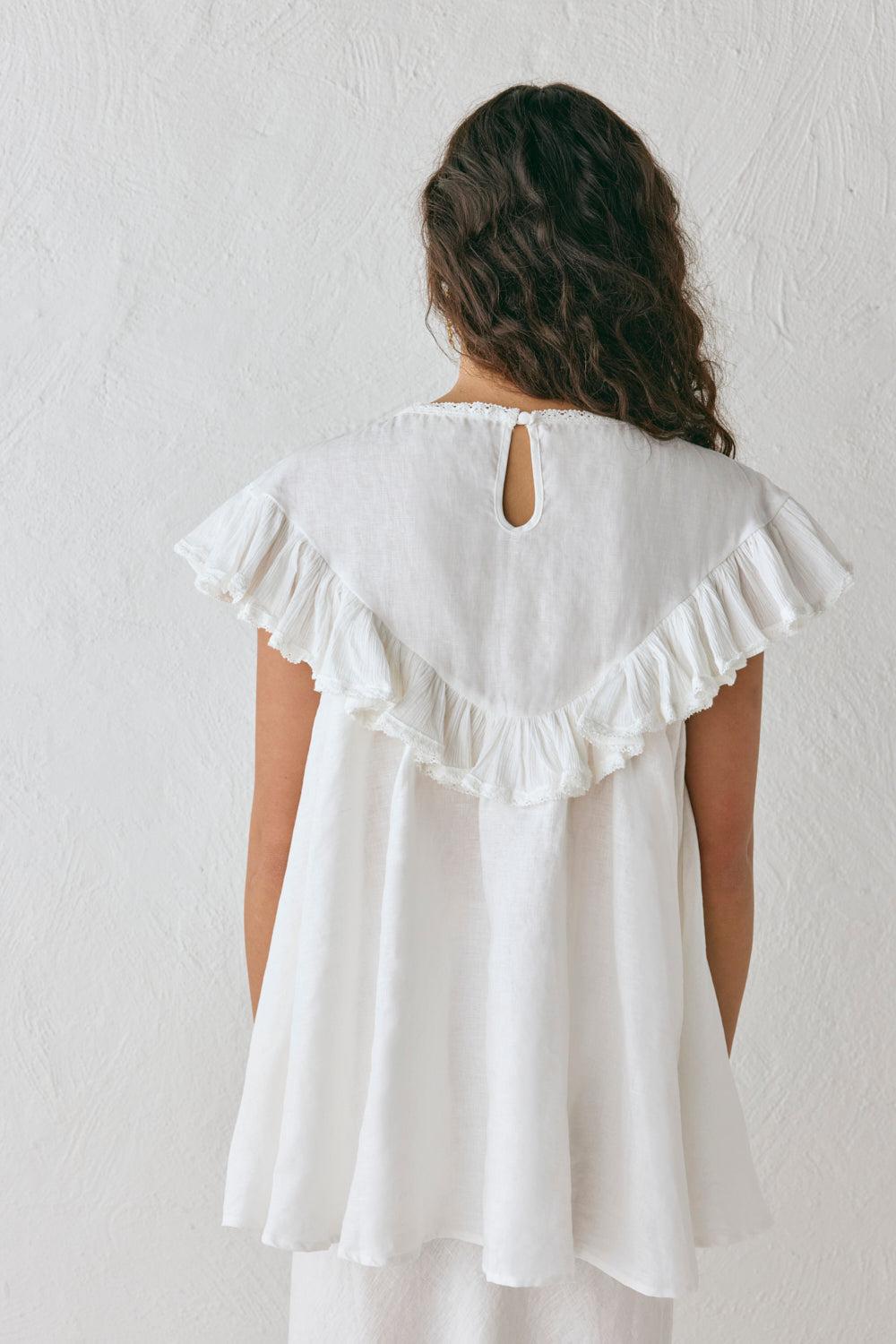 Viola Linen Tunic White Product Image