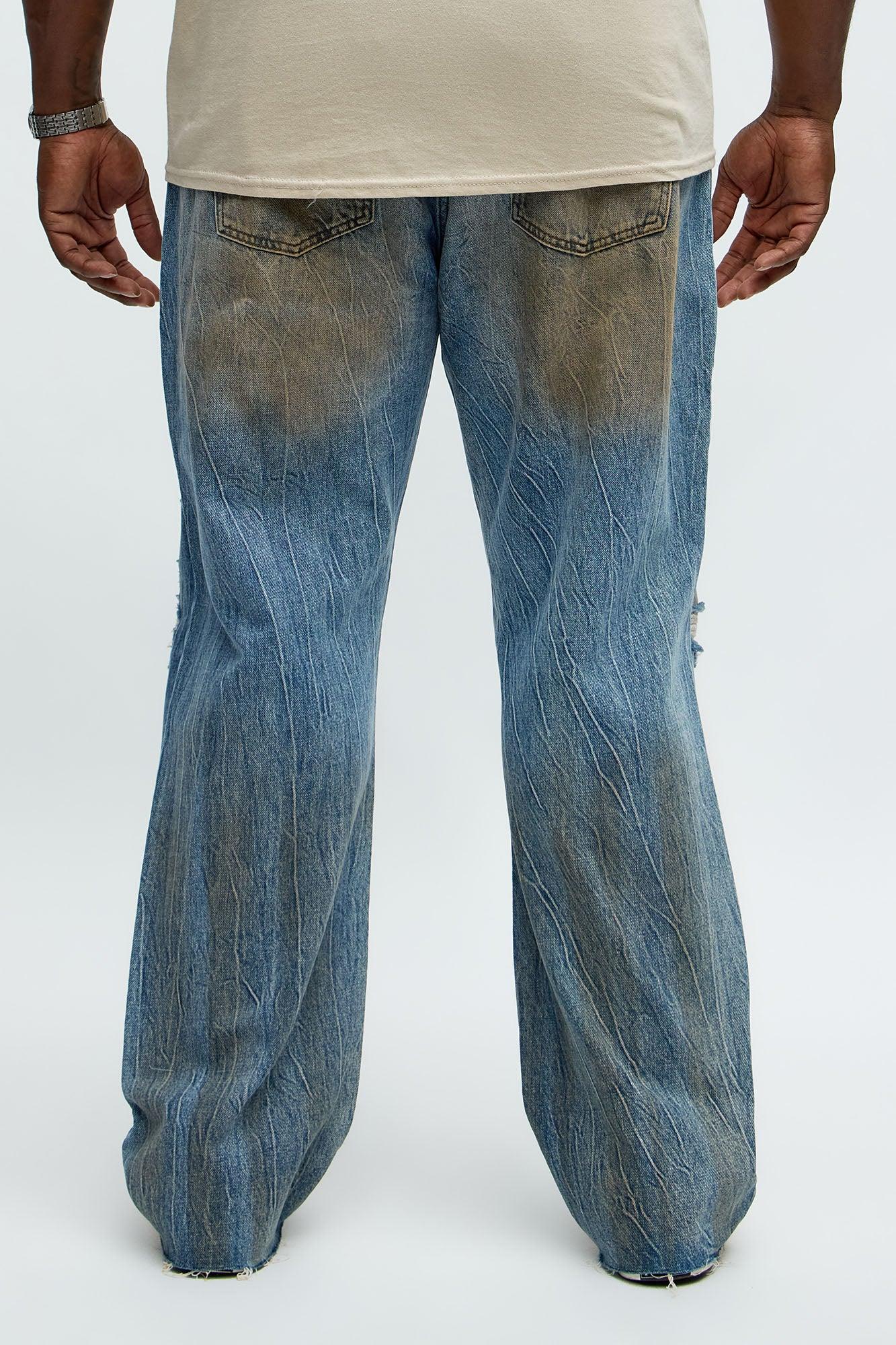 Straight Get Dirty With It Distressed Jeans - Medium Blue Wash Product Image