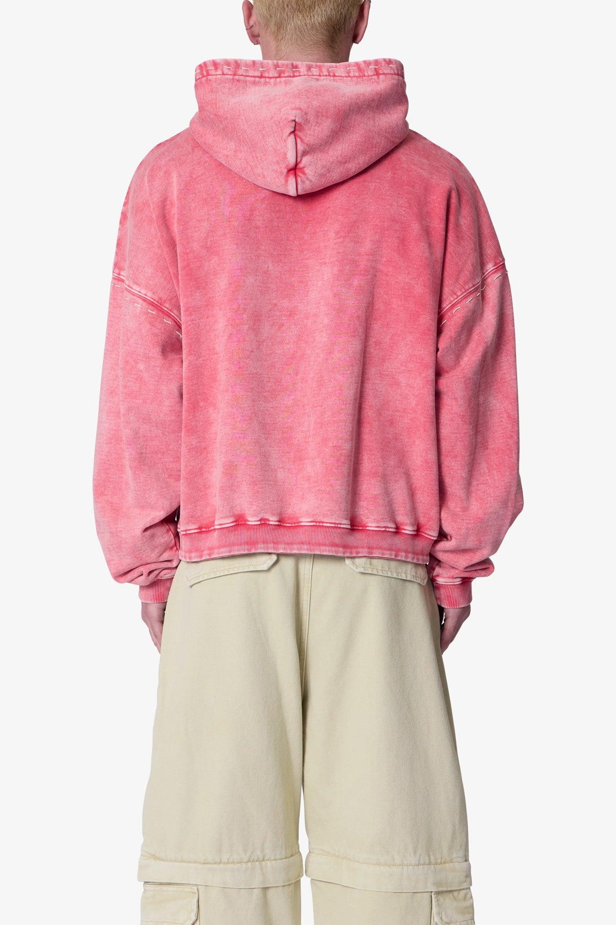 Contrast Stitch Hoodie - Red Product Image