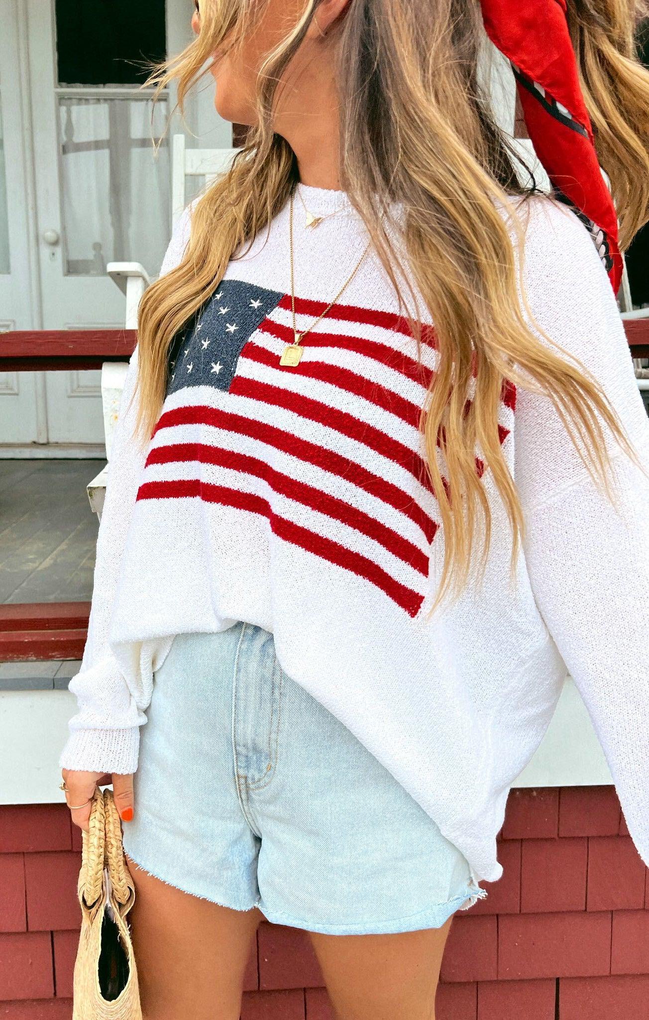 Woodsy Sweater ~ American Flag Knit Product Image