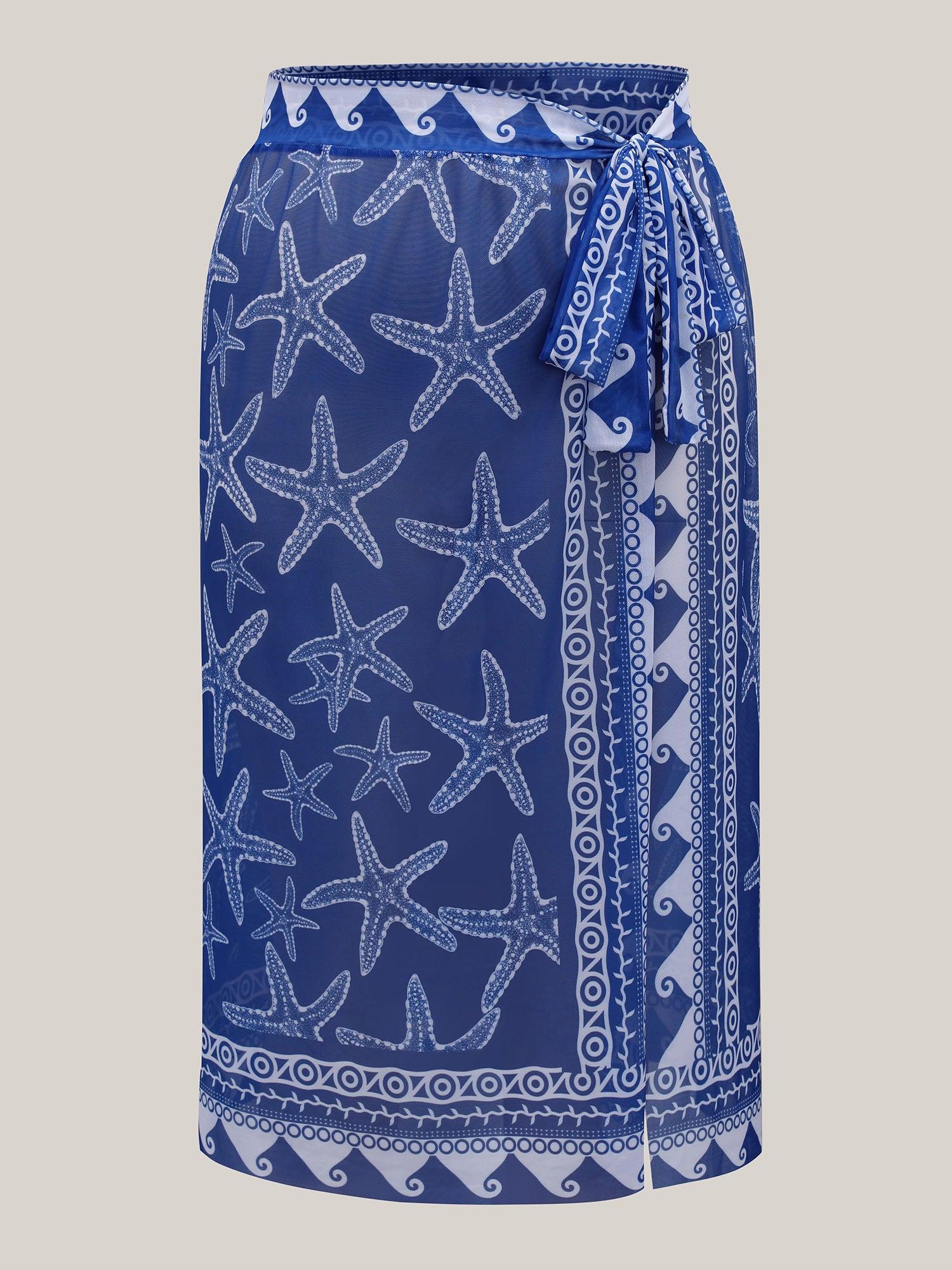 Two-Piece Ocean Print Swimsuit Female Product Image