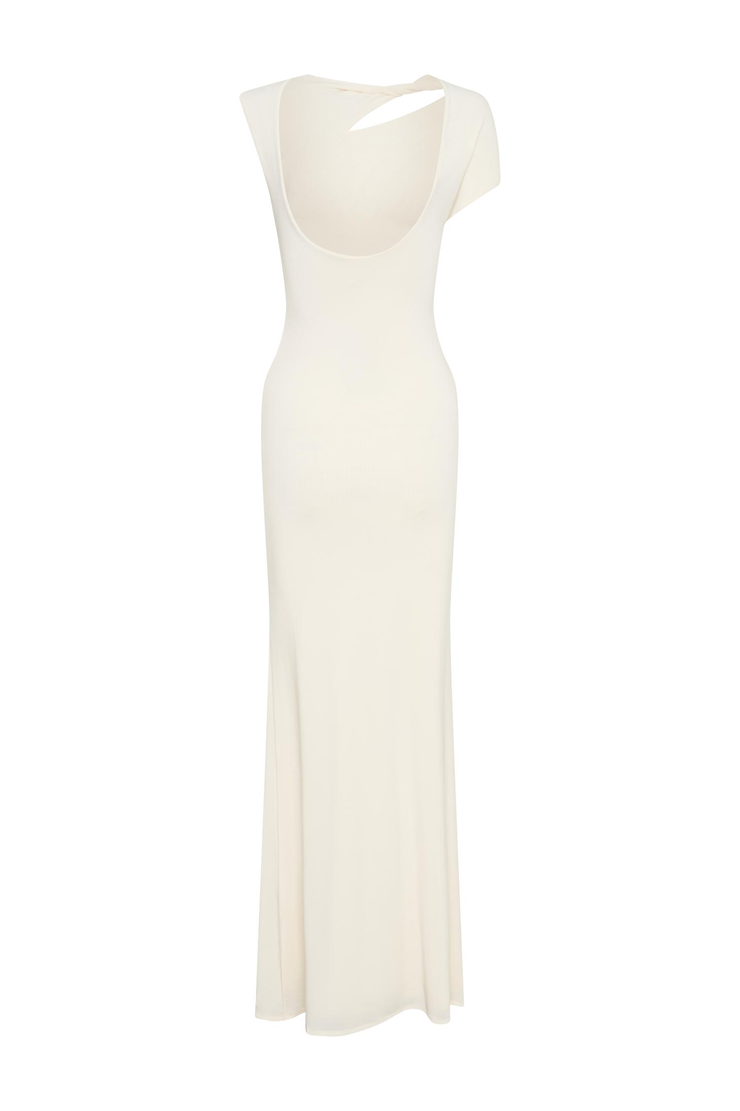 Kaida Slinky Maxi Dress With Hardware - Ivory Product Image