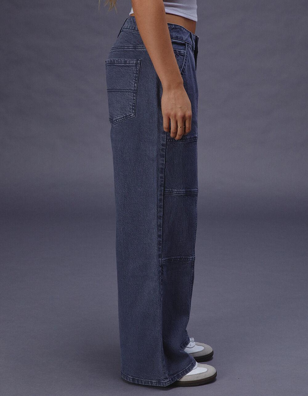 RSQ Womens Mid Rise Seam Loose Fit Pants - DK KHAKI Product Image