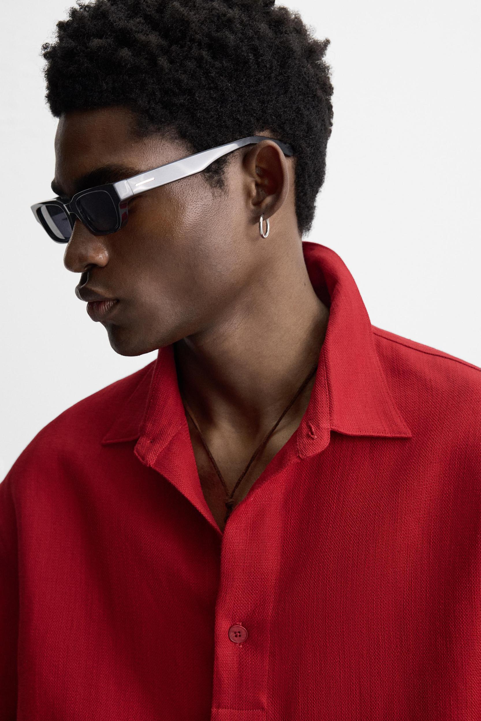 COTTON LINEN TEXTURED SHIRT Product Image