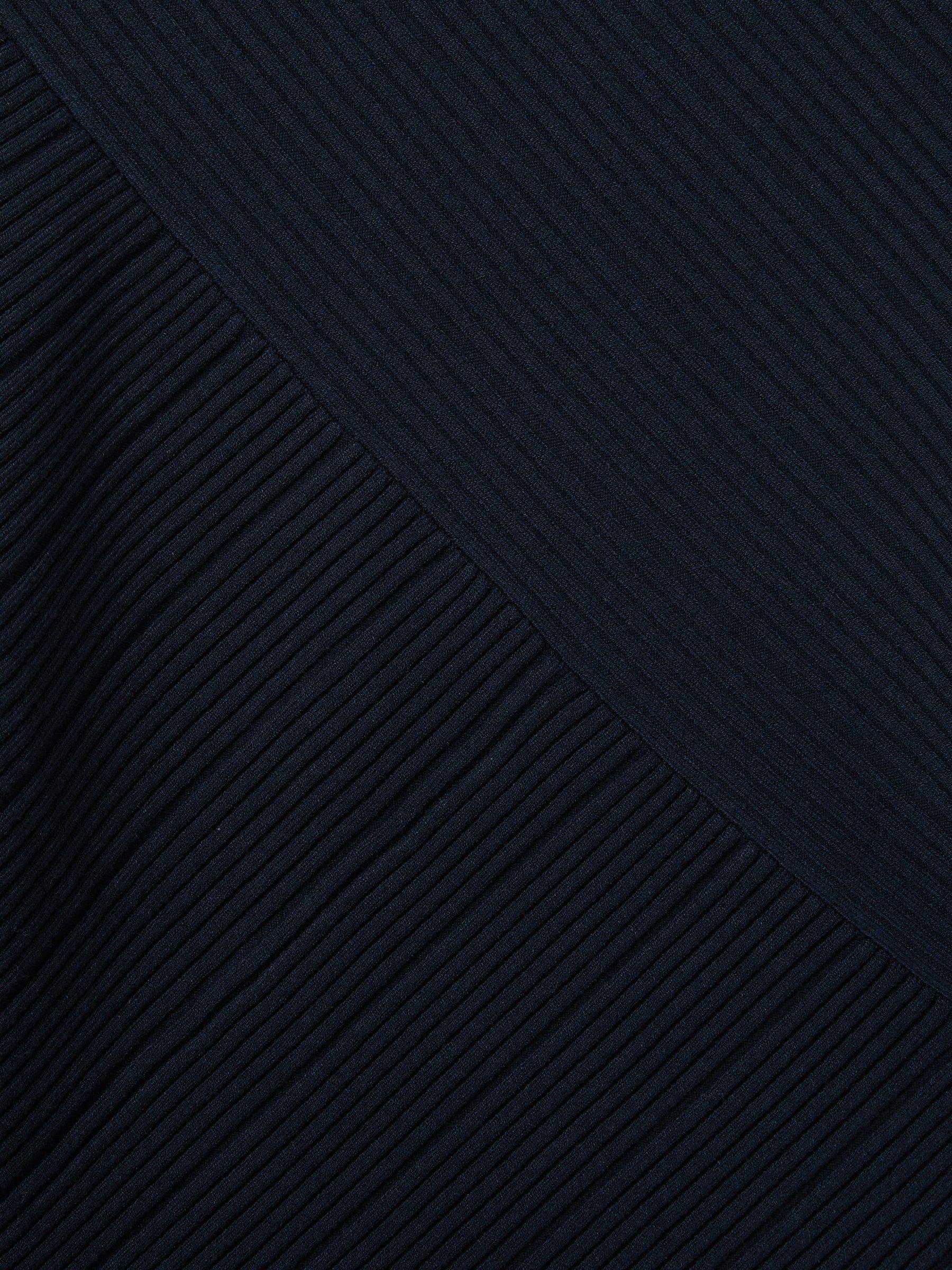 Knitted Colourblock Asymmetric Midi Dress in Teal Product Image