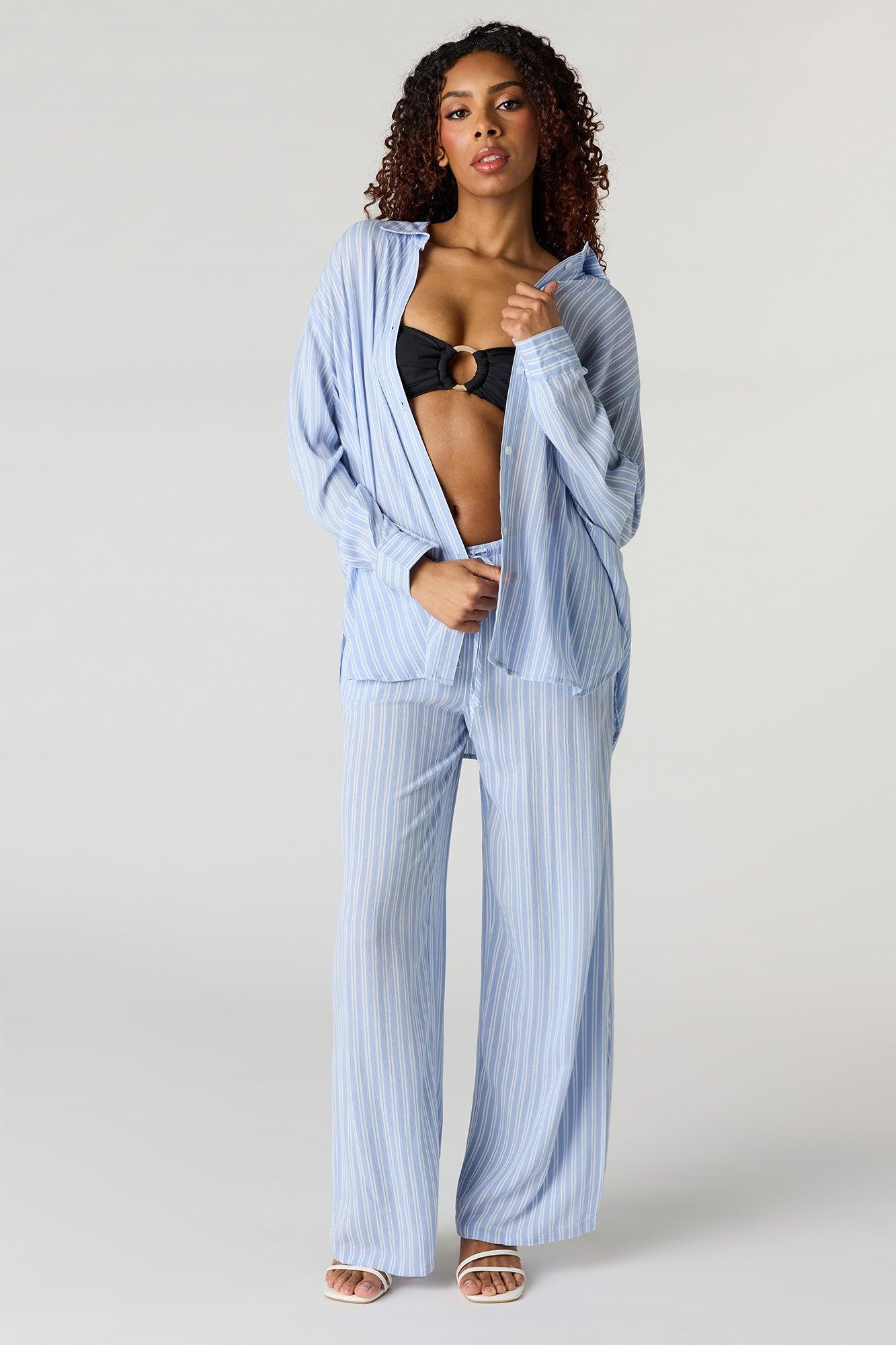 Flowy Oversized Button-Up Top Female Product Image