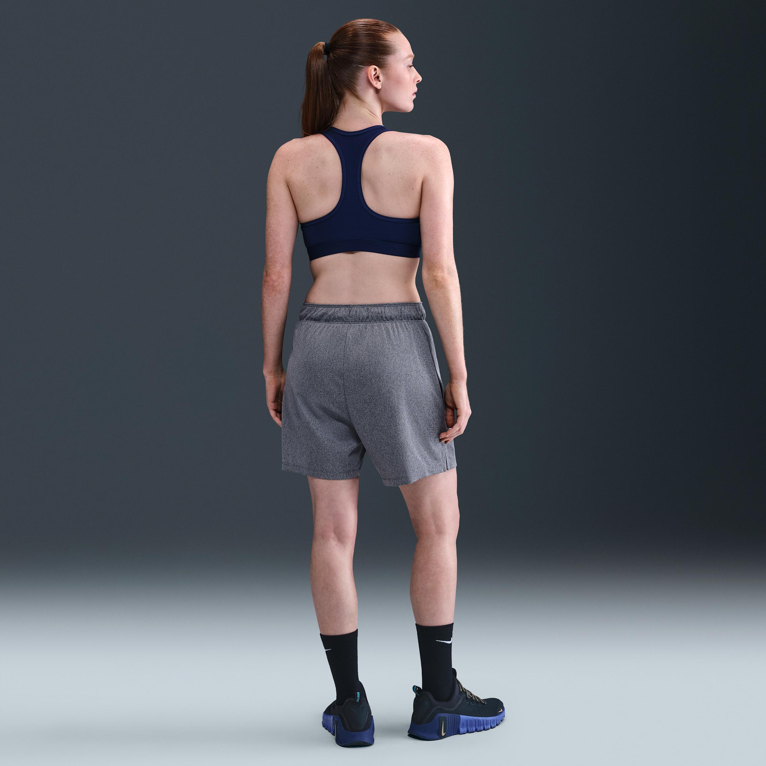 Nike Womens Attack Dri-FIT Fitness Mid-Rise 5 Unlined Shorts | DX6024-410 Product Image