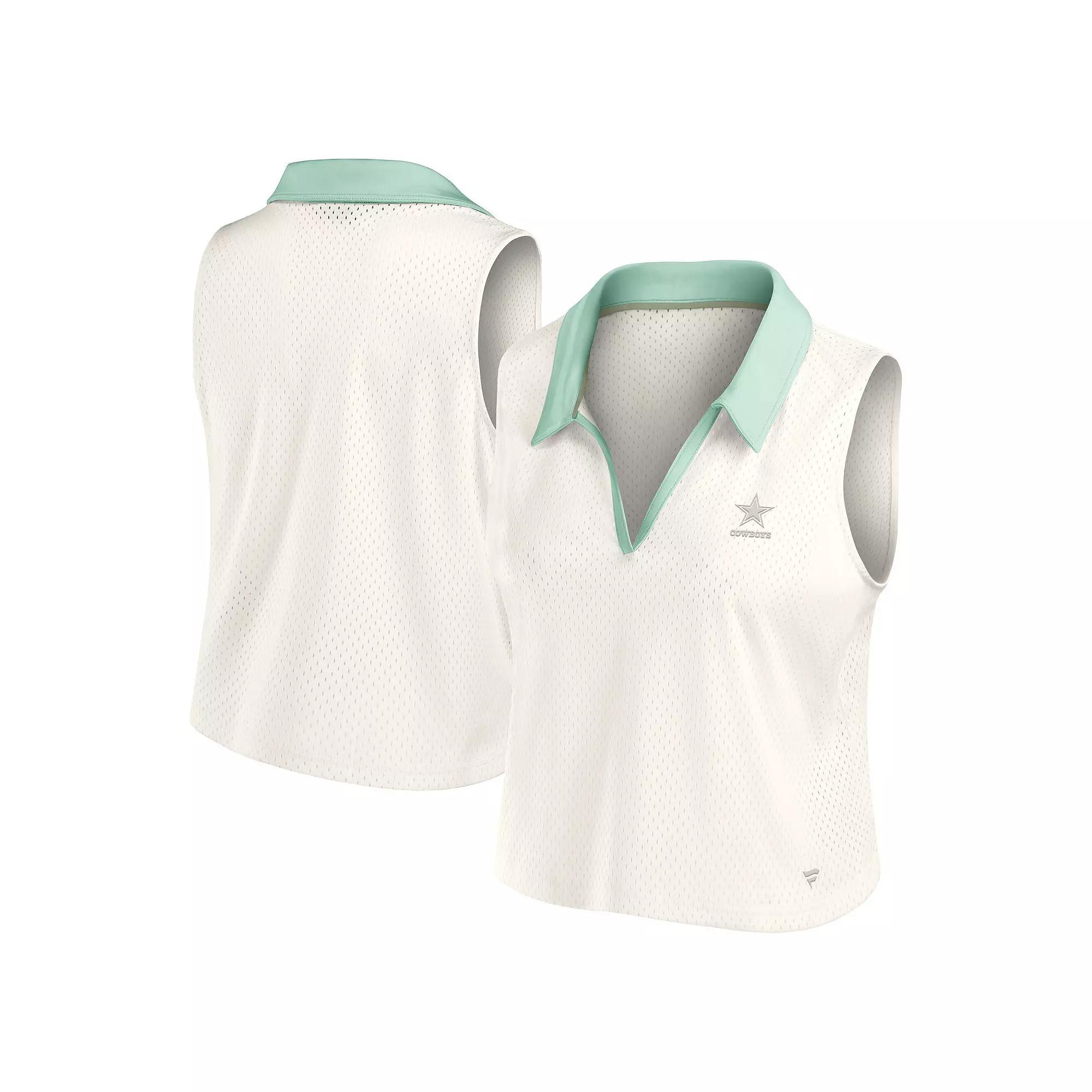 Women's Fanatics Cream Dallas Cowboys Studio Wellness V-Neck Tank Top,  Product Image