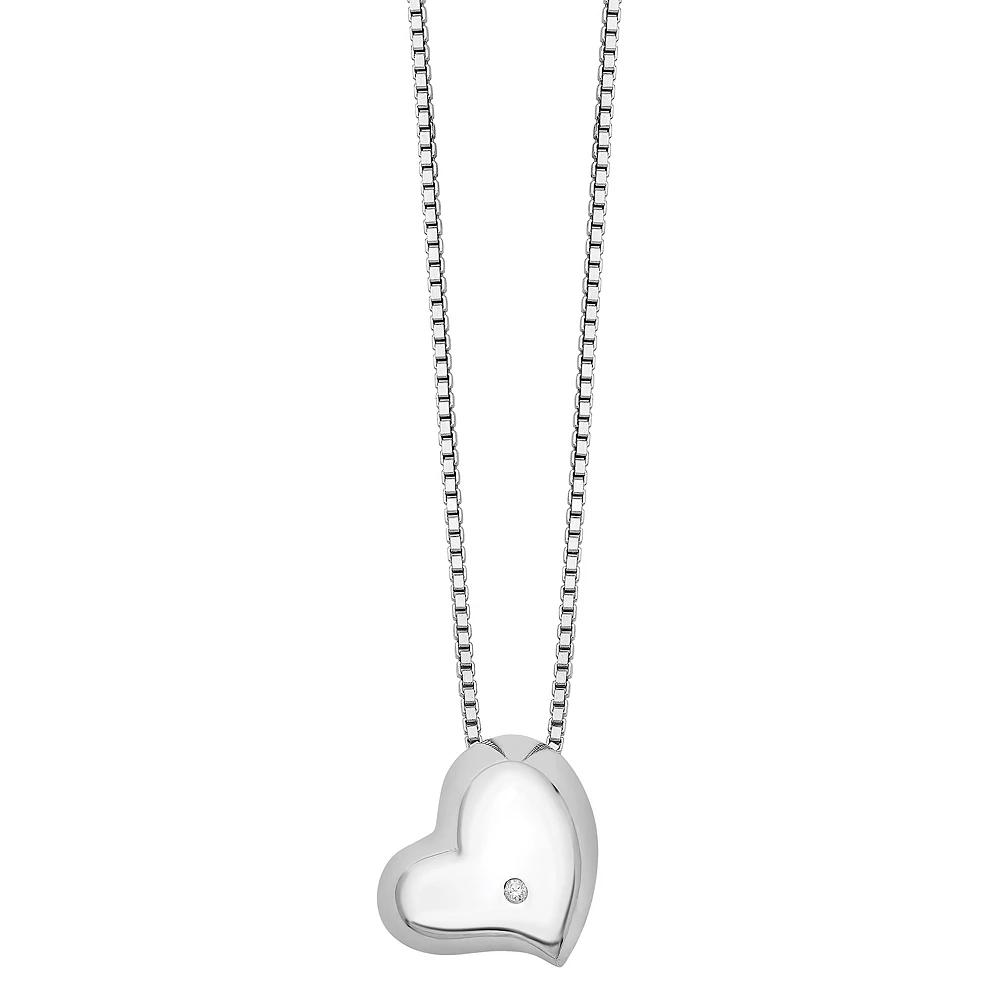 White Ice Sterling Silver Diamond Accent Heart Necklace, Women's, Size: 18" Product Image