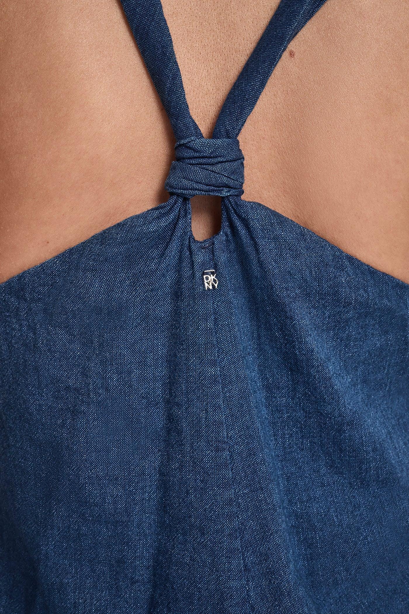 KNOTTED STRAP V-NECK MAXI DRESS Product Image