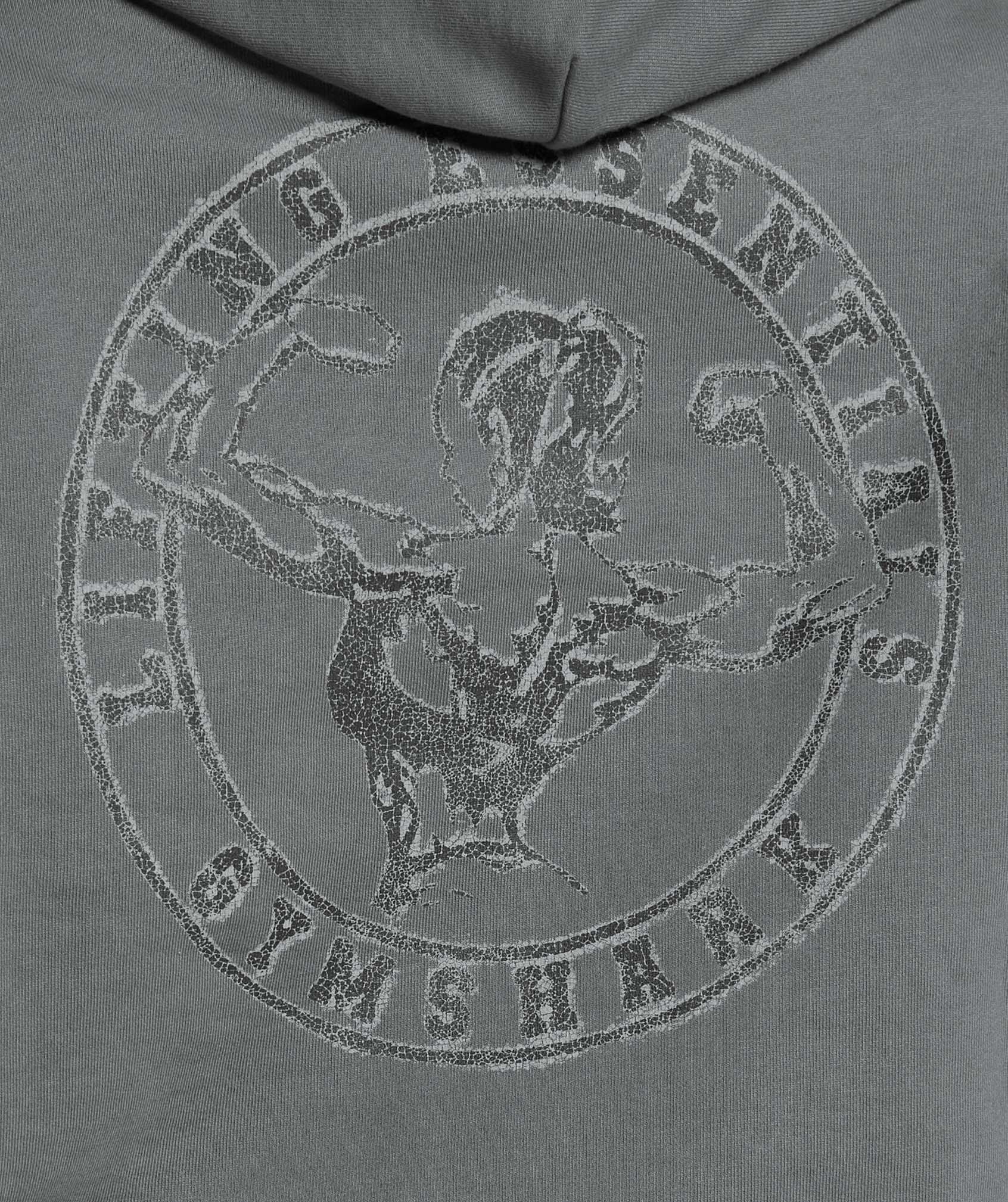 Gymshark Back Gains Graphic Hoodie - Graphite Grey Female Product Image