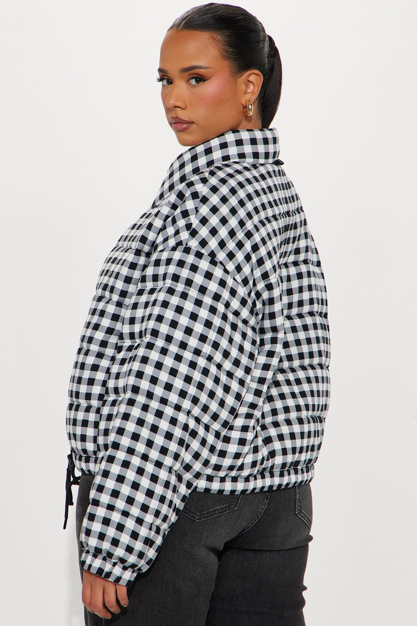 Danika Quilted Gingham Jacket - Black/combo Female Product Image