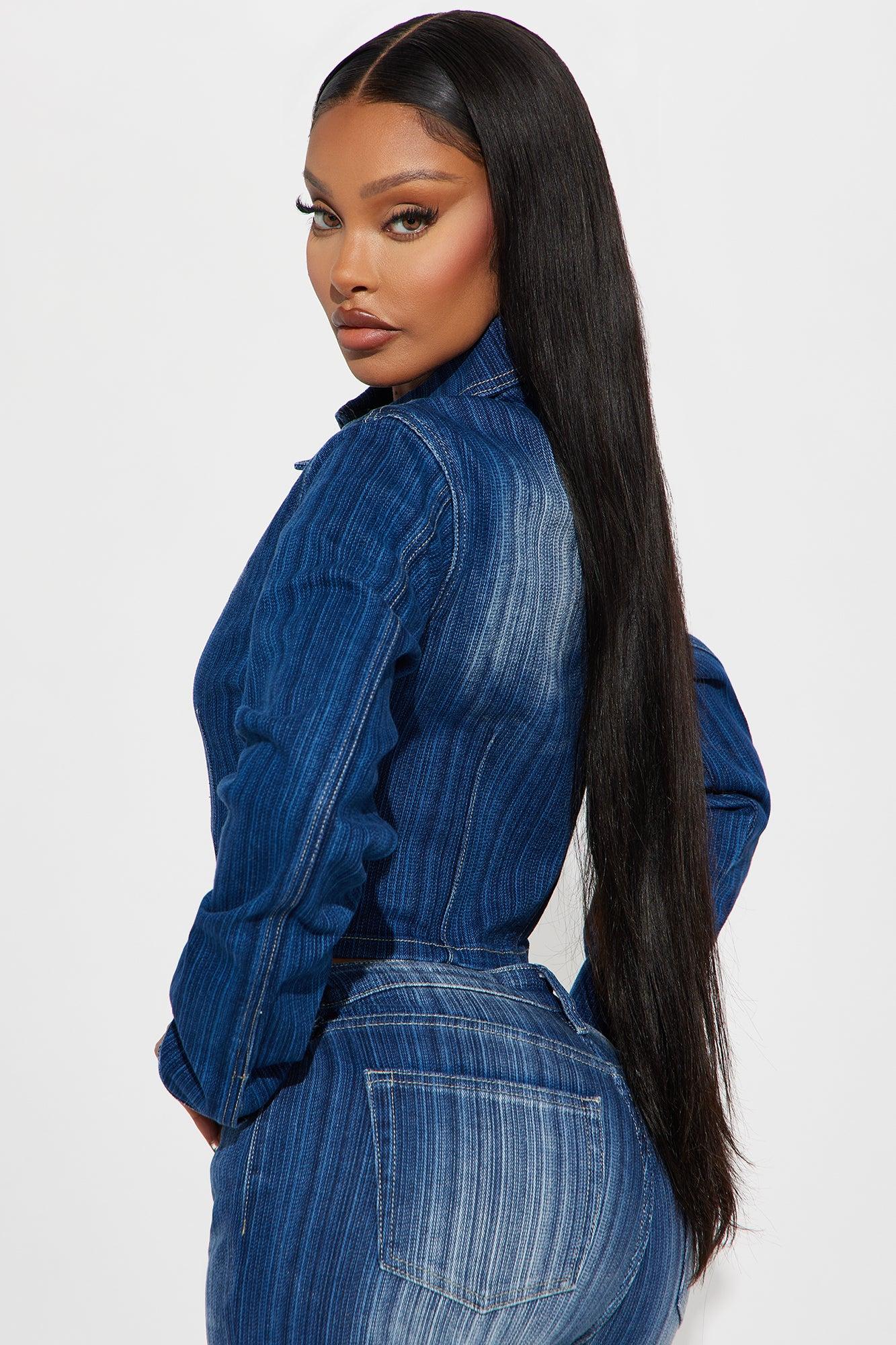 Struck A Chord Stretch Denim Jacket - Medium Wash Product Image