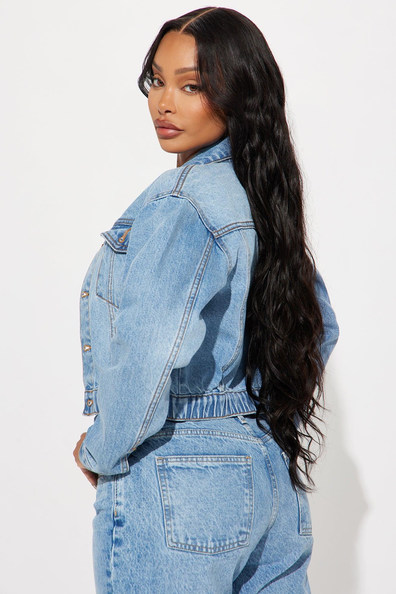 Out Of Time Denim Bomber Jacket - Light Wash Product Image