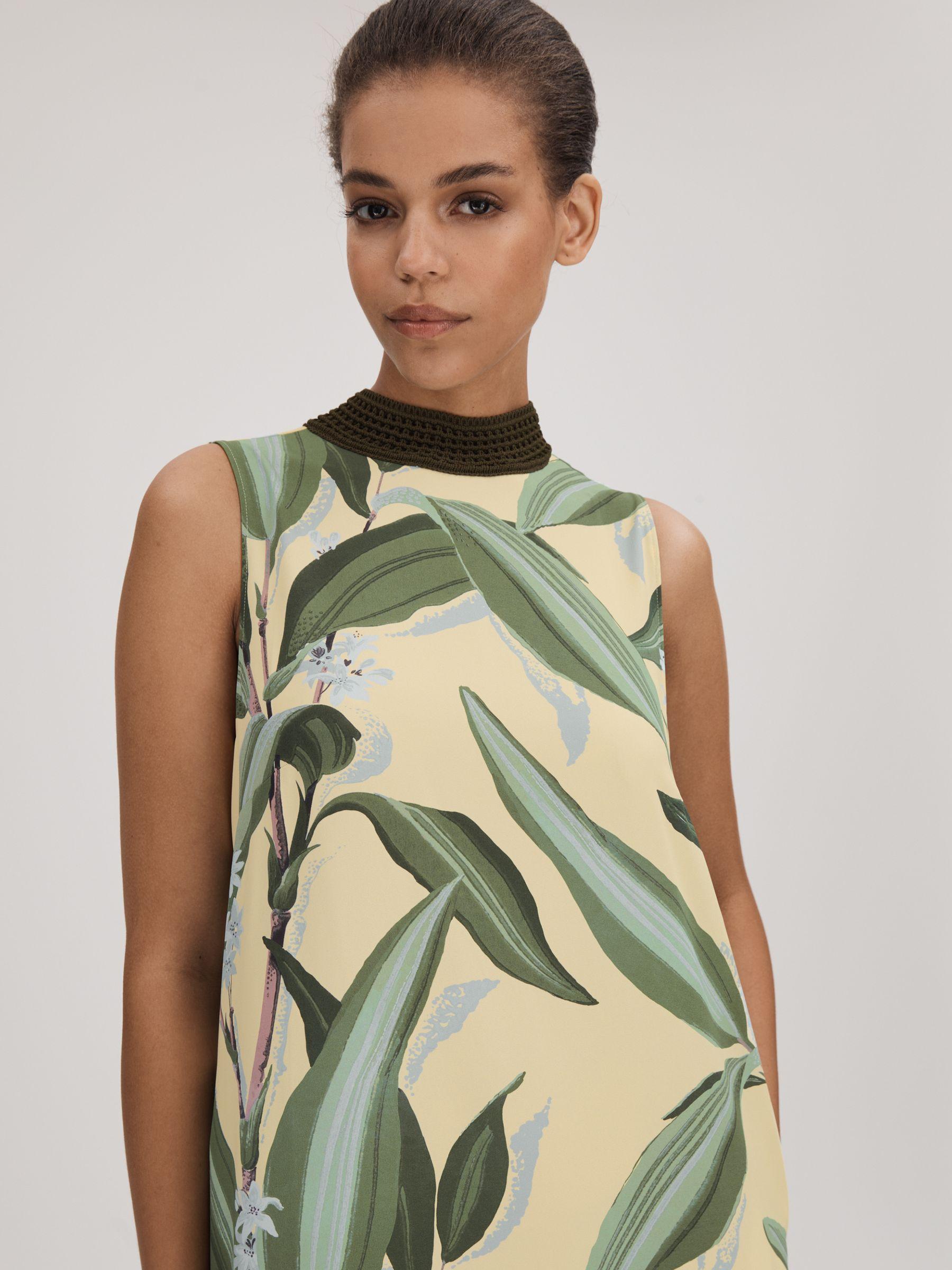 Florere Printed High Neck Maxi Dress in Pale Yellow Product Image