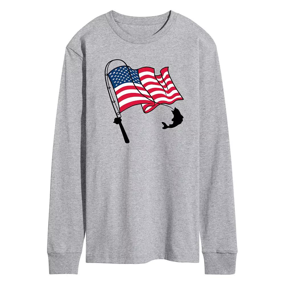 Men's Fishing Americana Long Sleeve Graphic Tee,  Product Image