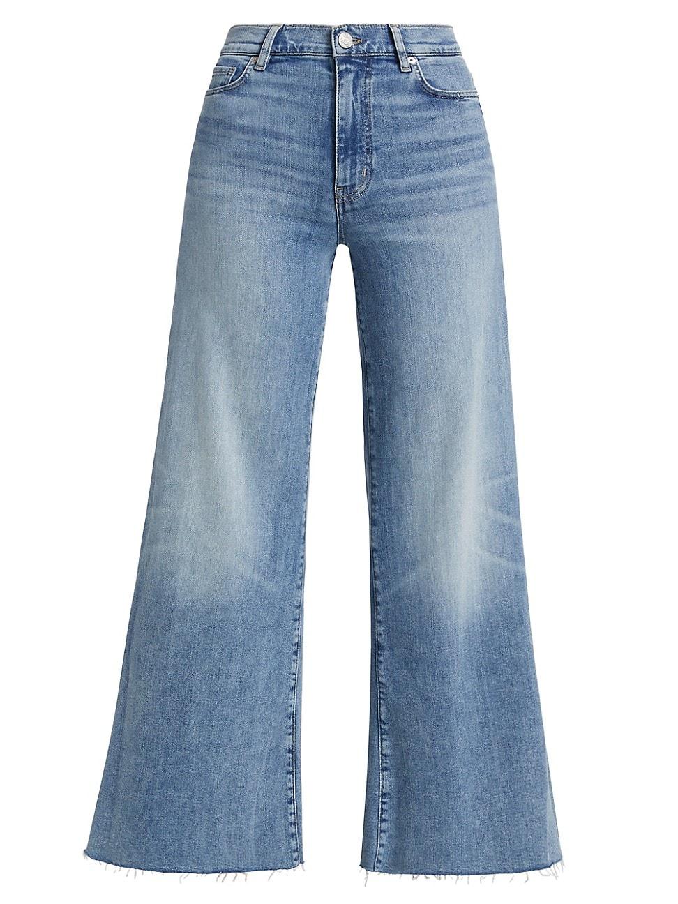 Womens Le Palazzo Crop Raw Fray High-Rise Jeans Product Image