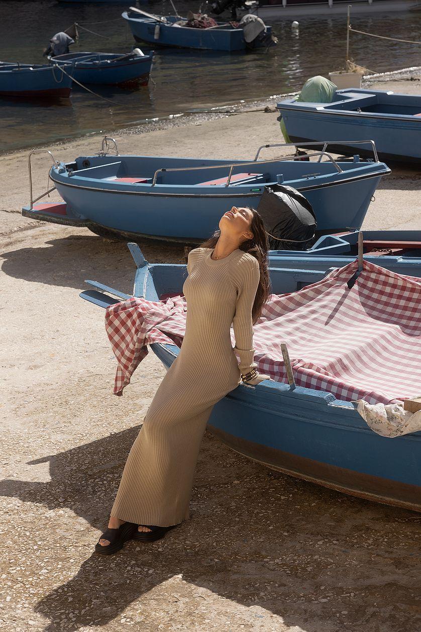 Knitted Ribbed Maxi Dress Product Image