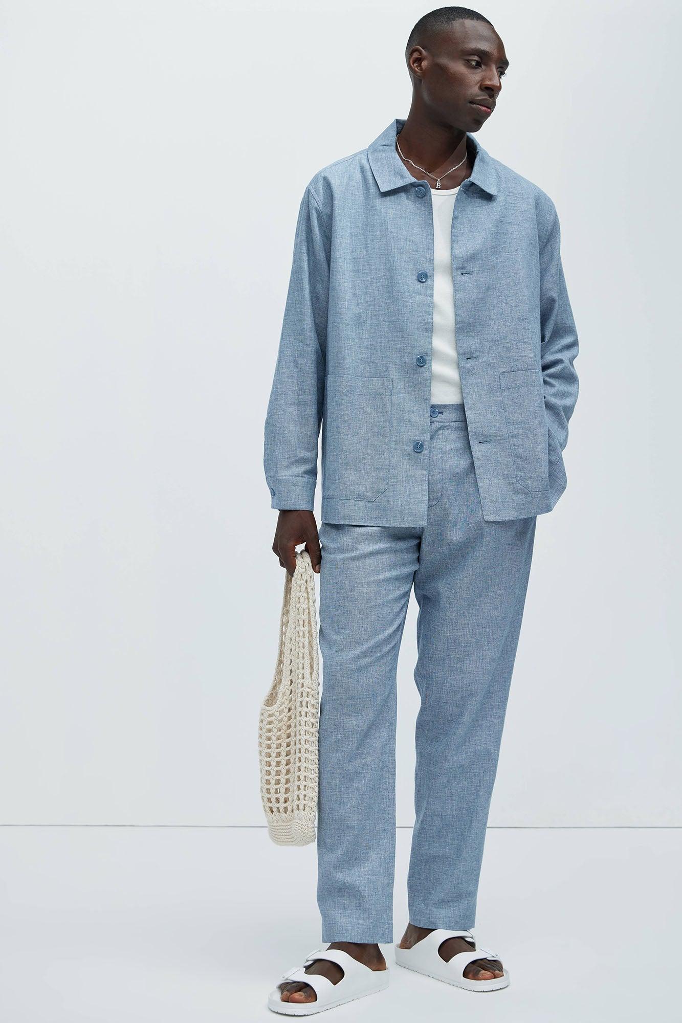 Bahamas Linen Chore Jacket - Blue Product Image