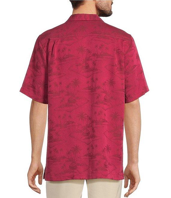 Caribbean Paradise Island Textured Short Sleeve Woven Camp Shirt Product Image