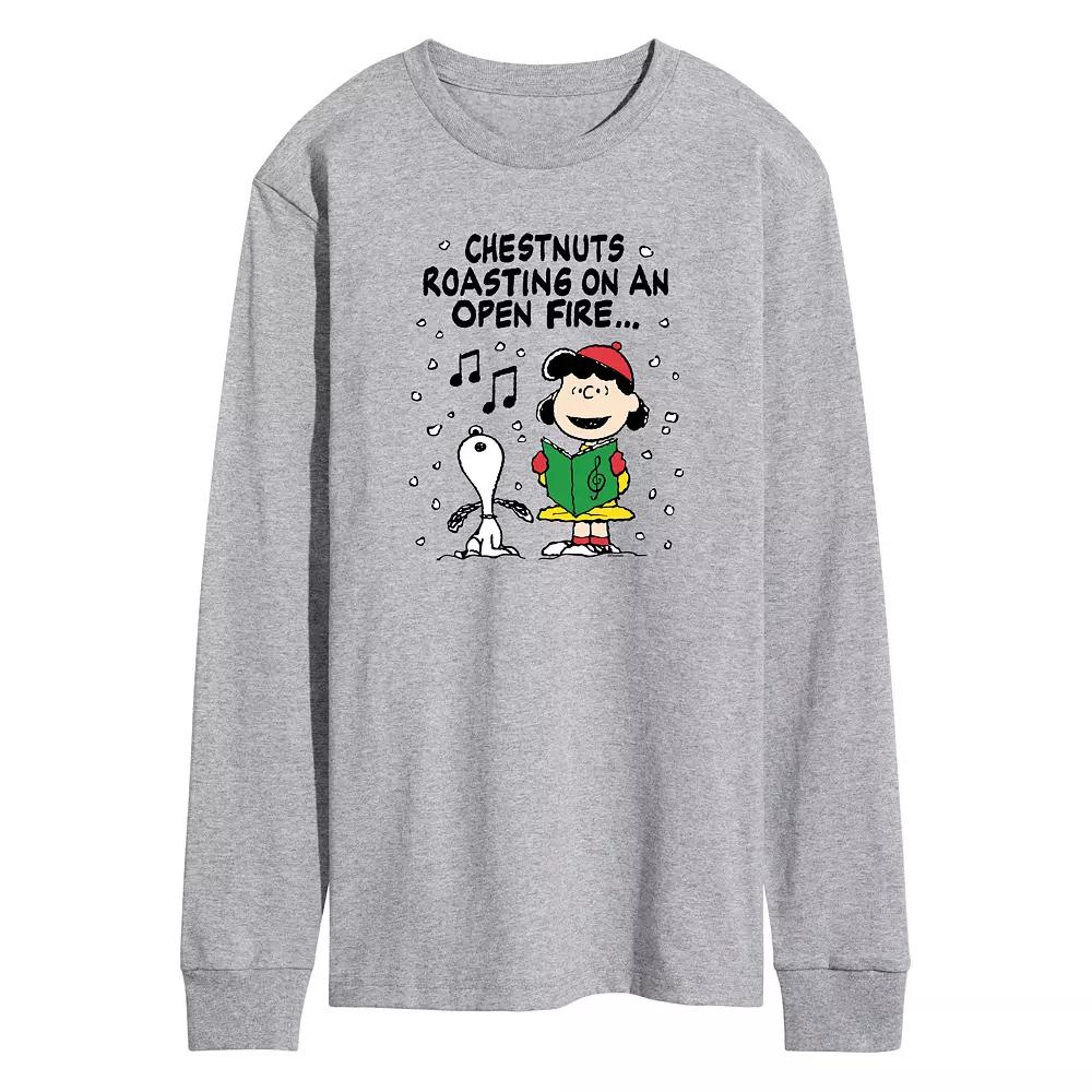 Men's Peanuts Lucy & Snoopy Christmas Carol Long Sleeve Graphic Tee,  Product Image