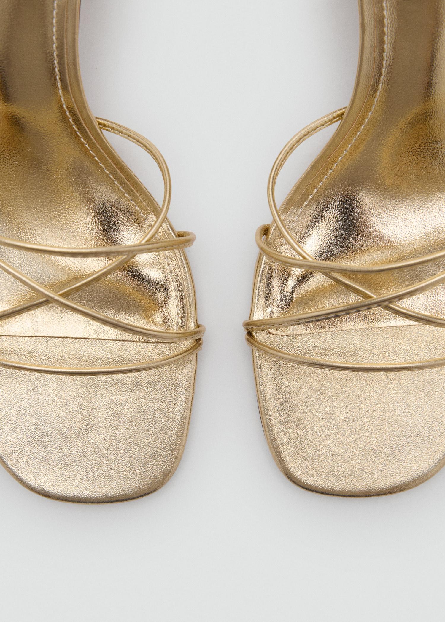 Crossed strap heeled sandal - Women | MANGO USA Product Image